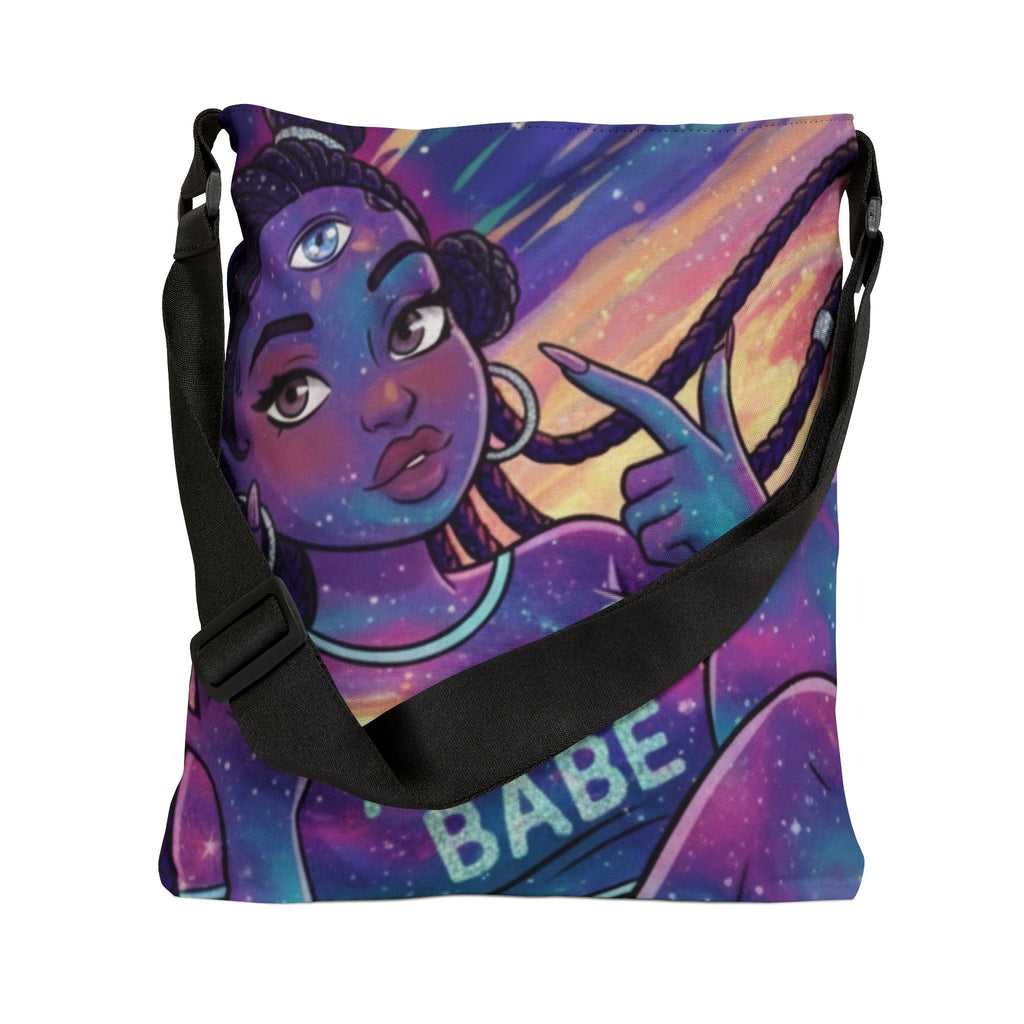 Astro Babe Adjustable Tote Bag — Celestial Space Babe Canvas Tote