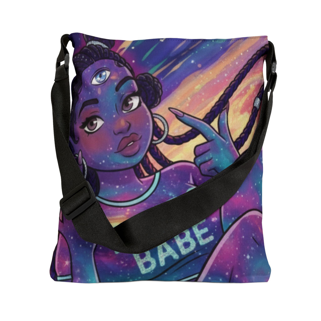 Astro Babe Adjustable Tote Bag — Celestial Space Babe Canvas Tote