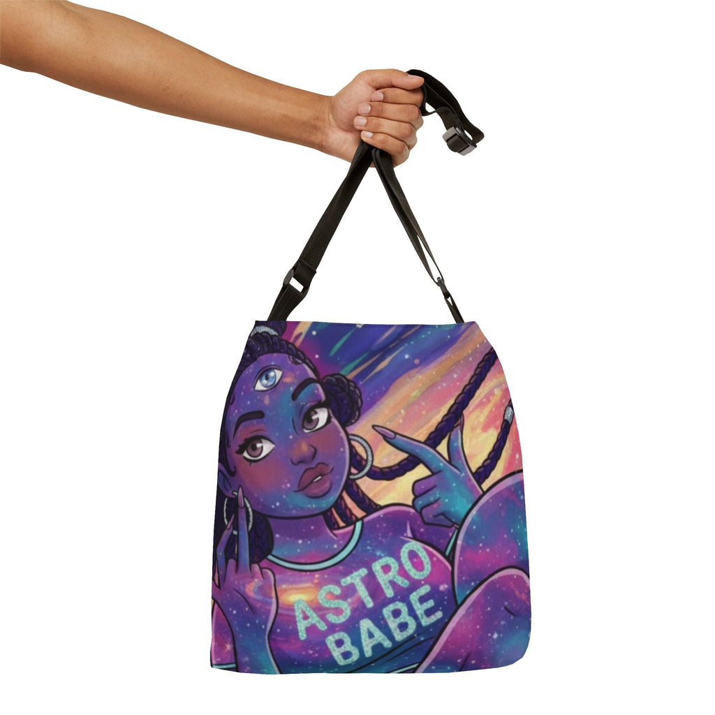 Astro Babe Adjustable Tote Bag — Celestial Space Babe Canvas Tote