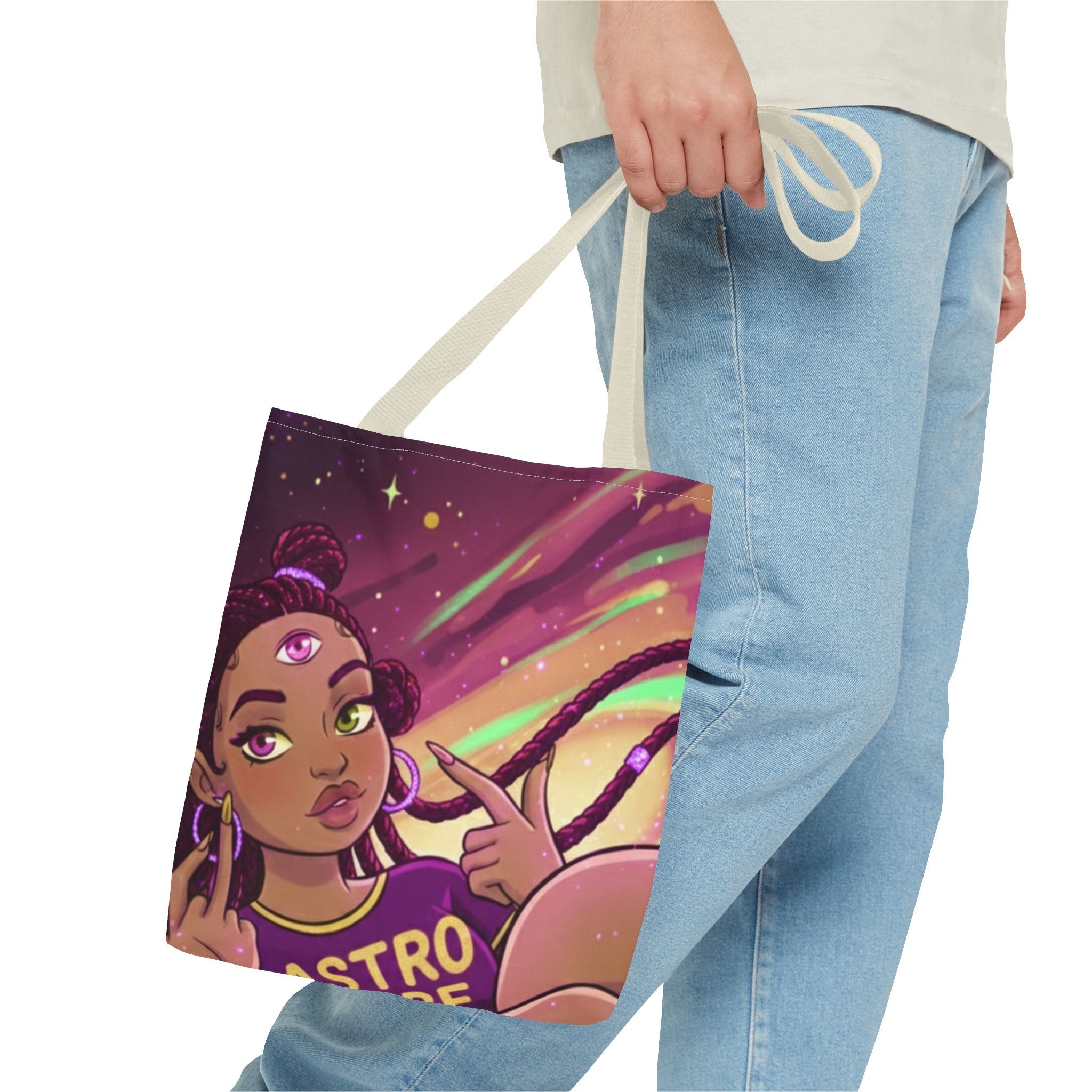 Astro Babe Three Eyes Tote Bag — Cosmic Eye Print