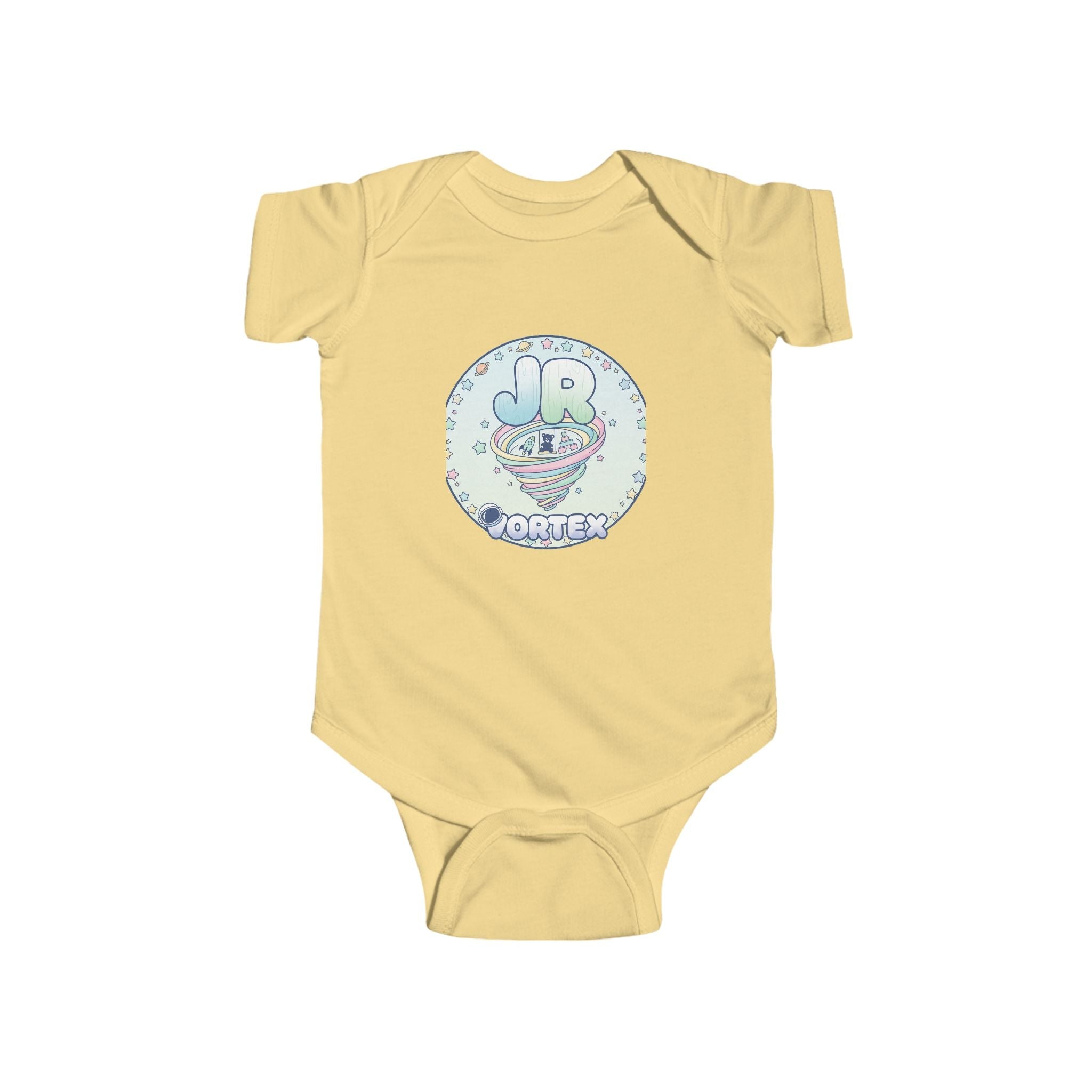 Baby Bodysuit — 'JR Rocket' Pastel Space Graphic Infant Onesie Printify