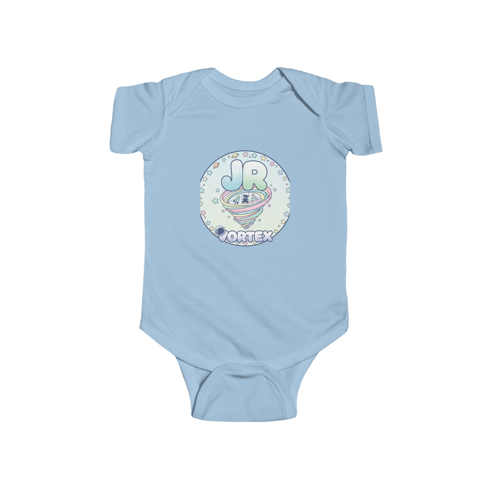 Baby Bodysuit — 'JR Rocket' Pastel Space Graphic Infant Onesie Printify