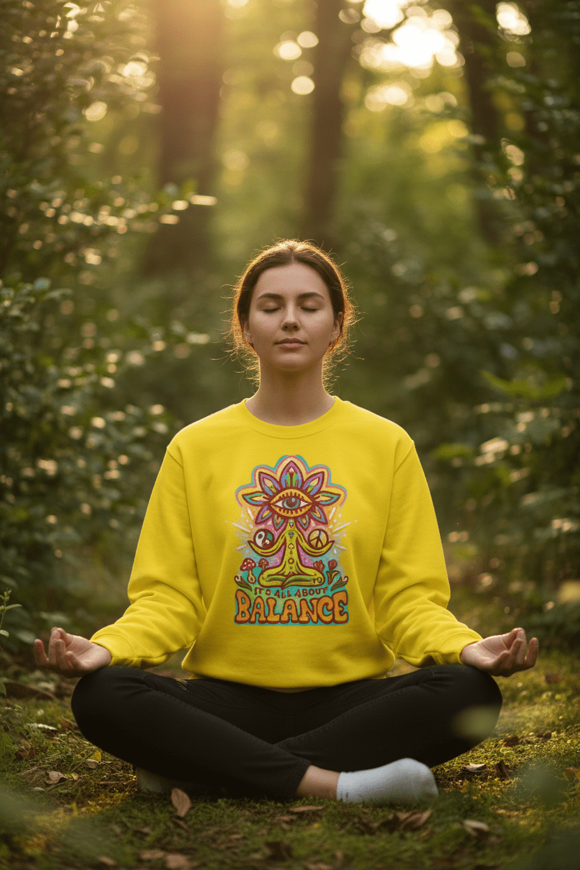 Balance Sweatshirt Yellow — Spiritual Calm Lifestyle