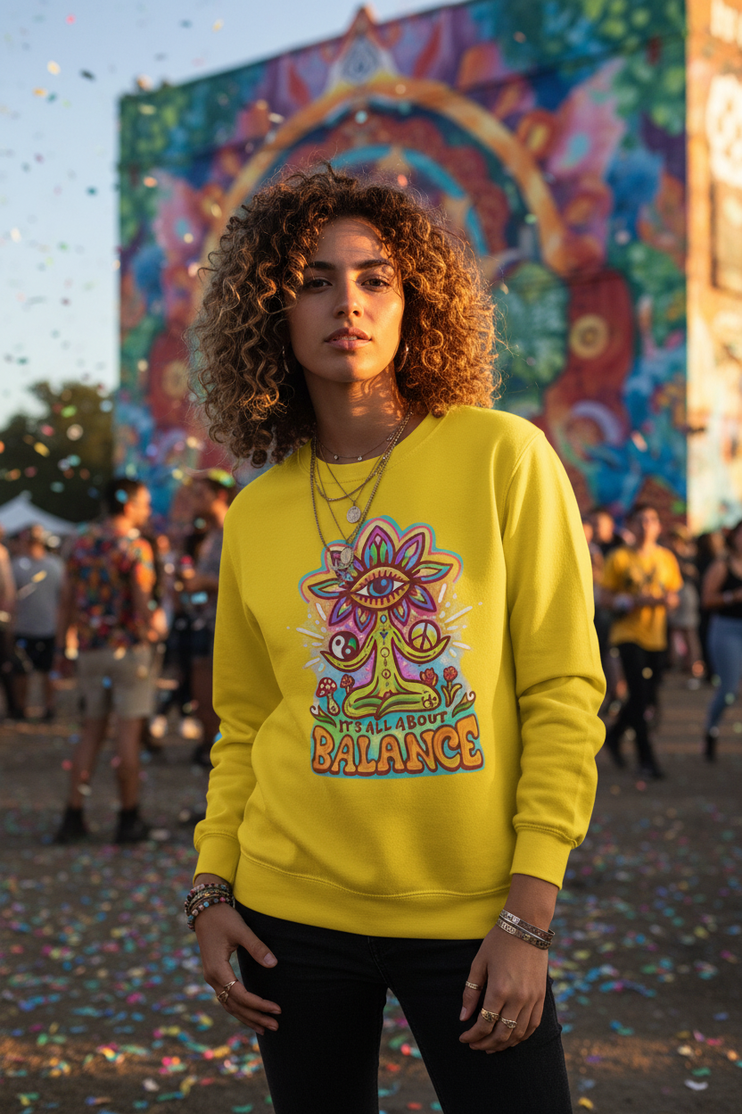 Balance Sweatshirt Yellow — Festival Lifestyle