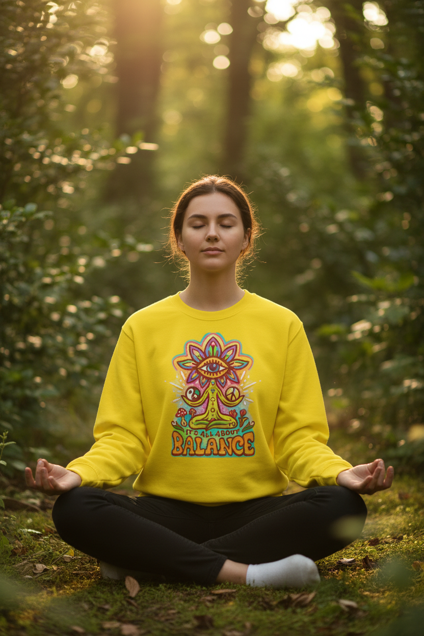Balance Sweatshirt Yellow — Spiritual Calm Lifestyle
