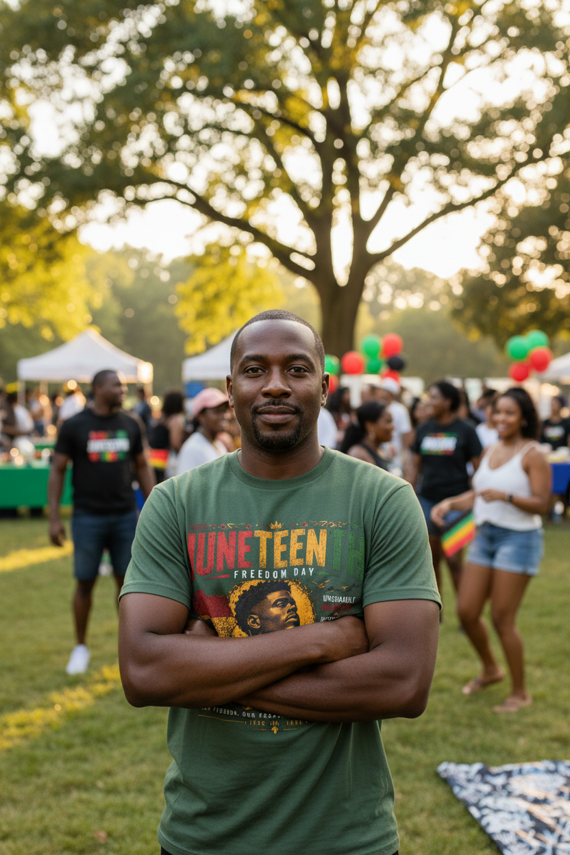 Black Man at Juneteenth Event