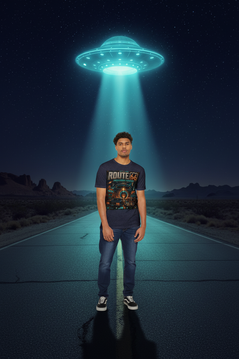 Black Man Desert Highway Night