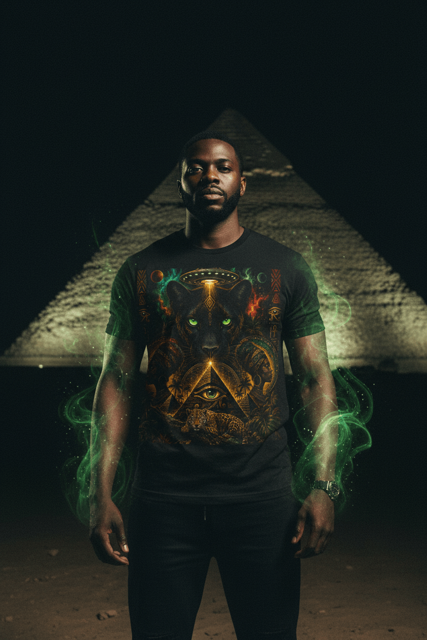 Cosmic Panther — Egyptian Pyramids Night