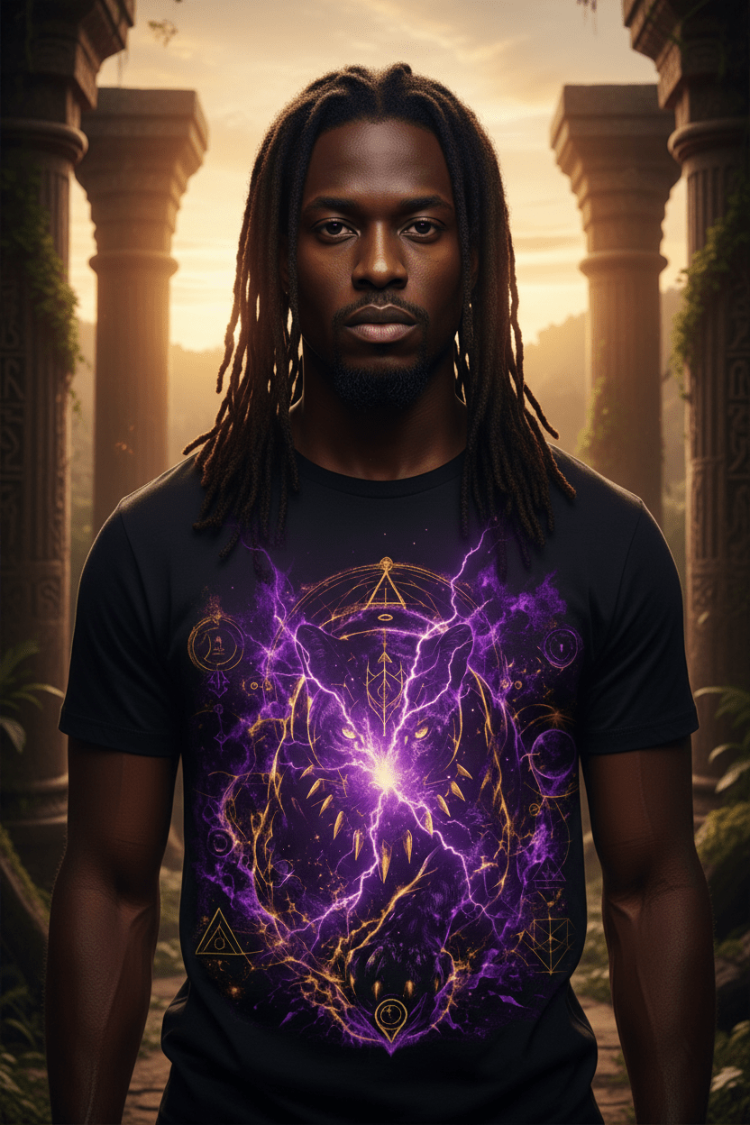 Cosmic Black Panther Editorial Portrait