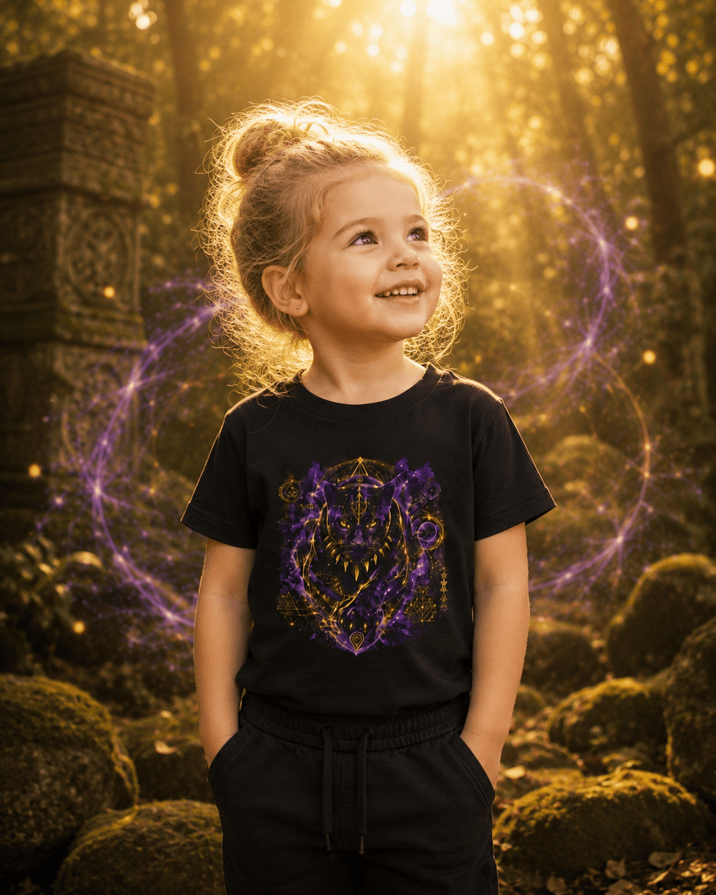 Black Panther Cosmic Guardian Toddler Tee | Earth Frequency Kids | JR Vortex