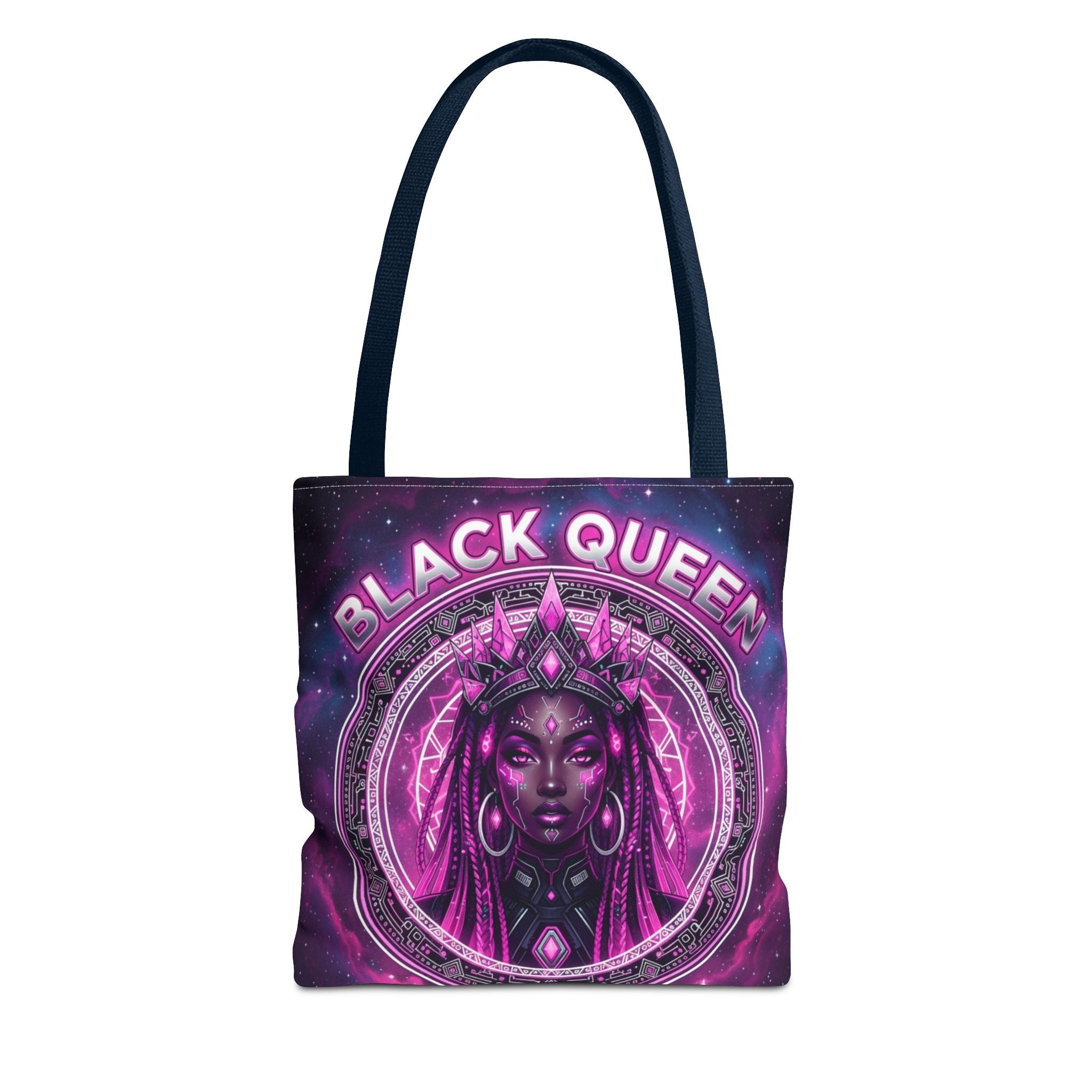 Black Queen Art Tote Bag — Afrocentric Cosmic Portrait Tote🎁🎁