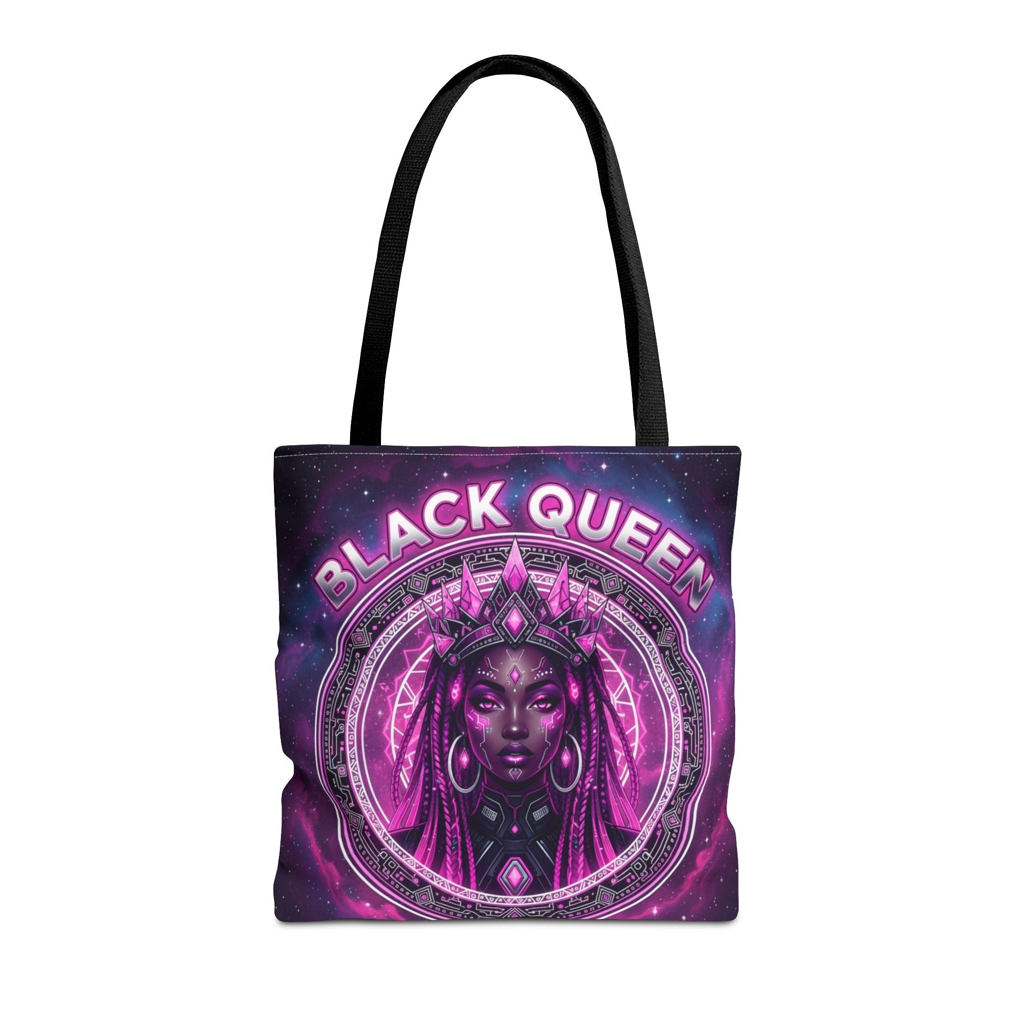 Black Queen Art Tote Bag — Afrocentric Cosmic Portrait Tote🎁🎁