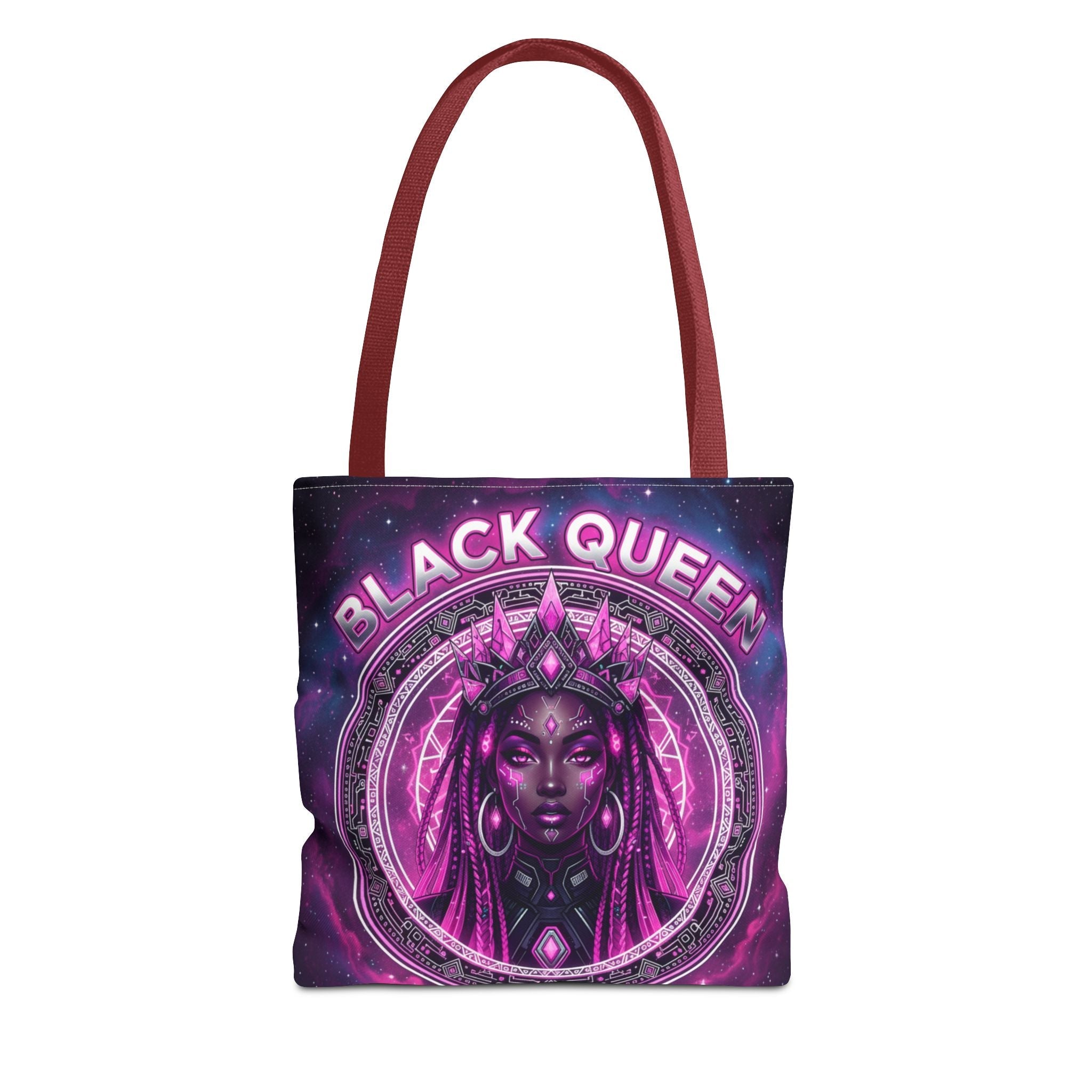 Black Queen Art Tote Bag — Afrocentric Cosmic Portrait Tote🎁🎁