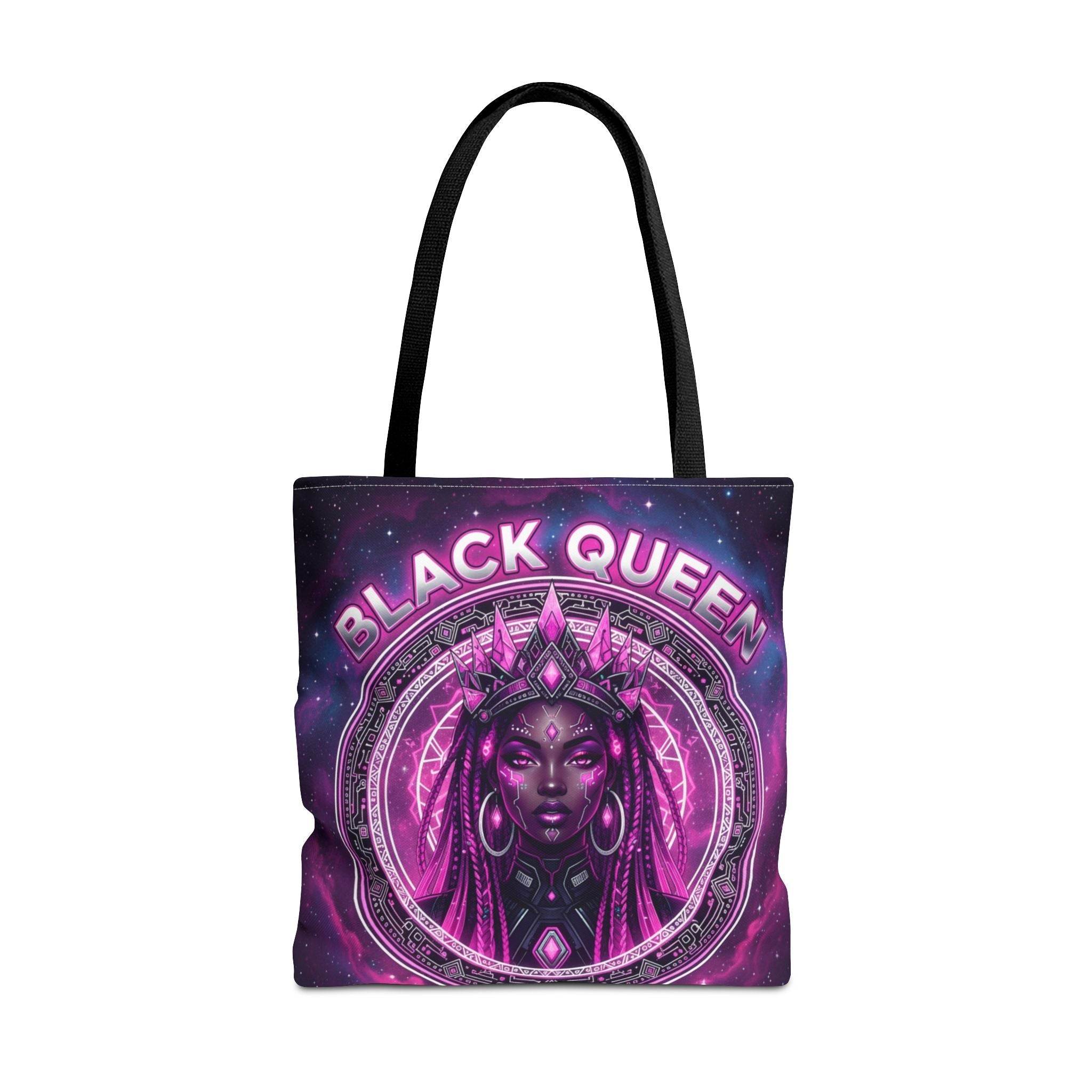 Black Queen Art Tote Bag — Afrocentric Cosmic Portrait Tote🎁🎁