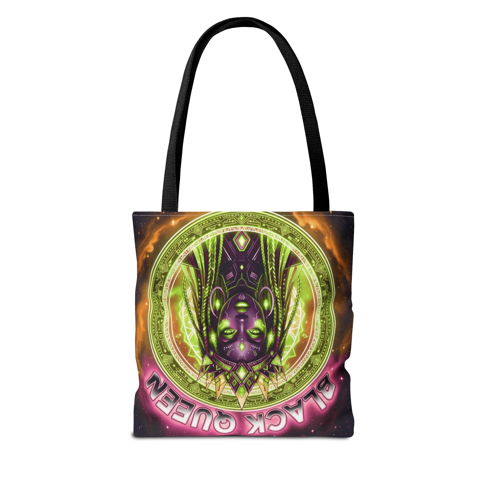 Black Queen Art Tote Bag — Afrocentric Cosmic Portrait Tote🎁🎁