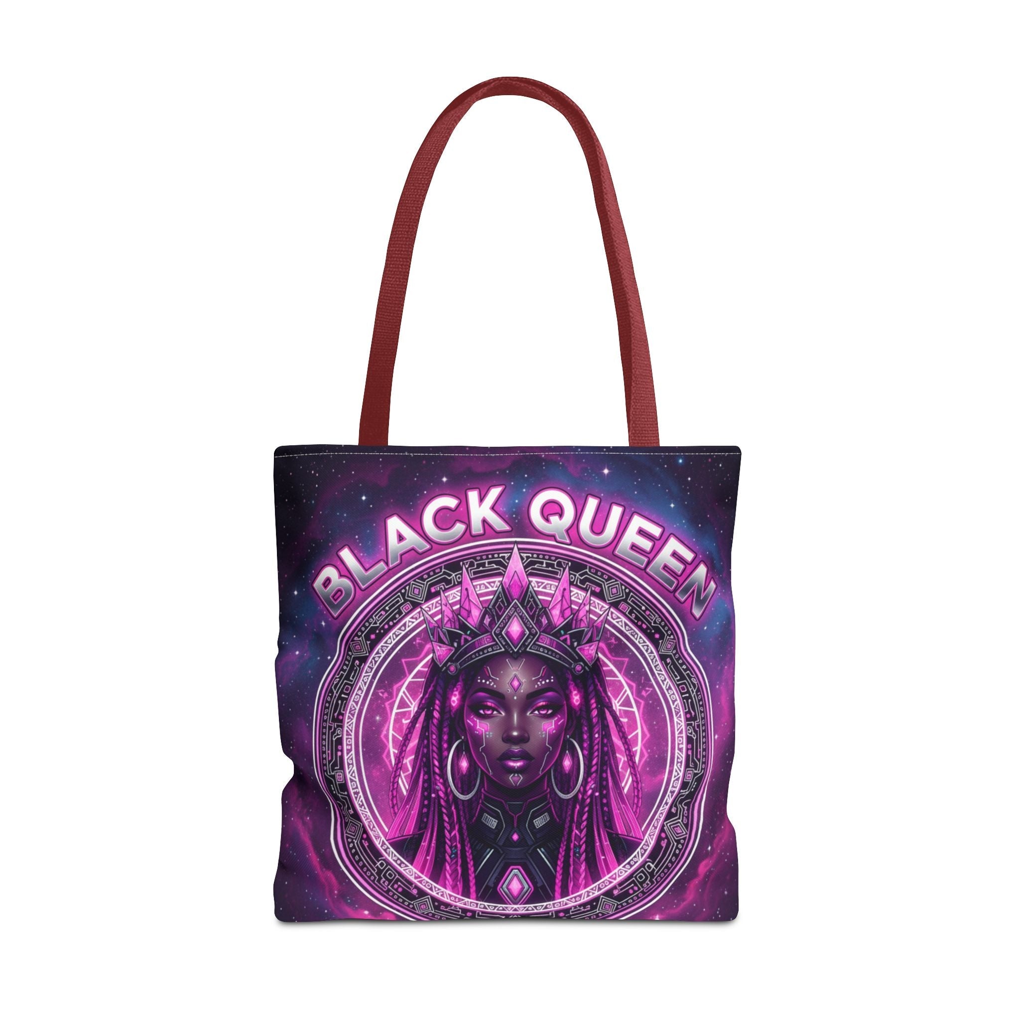 Black Queen Art Tote Bag — Afrocentric Cosmic Portrait Tote🎁🎁
