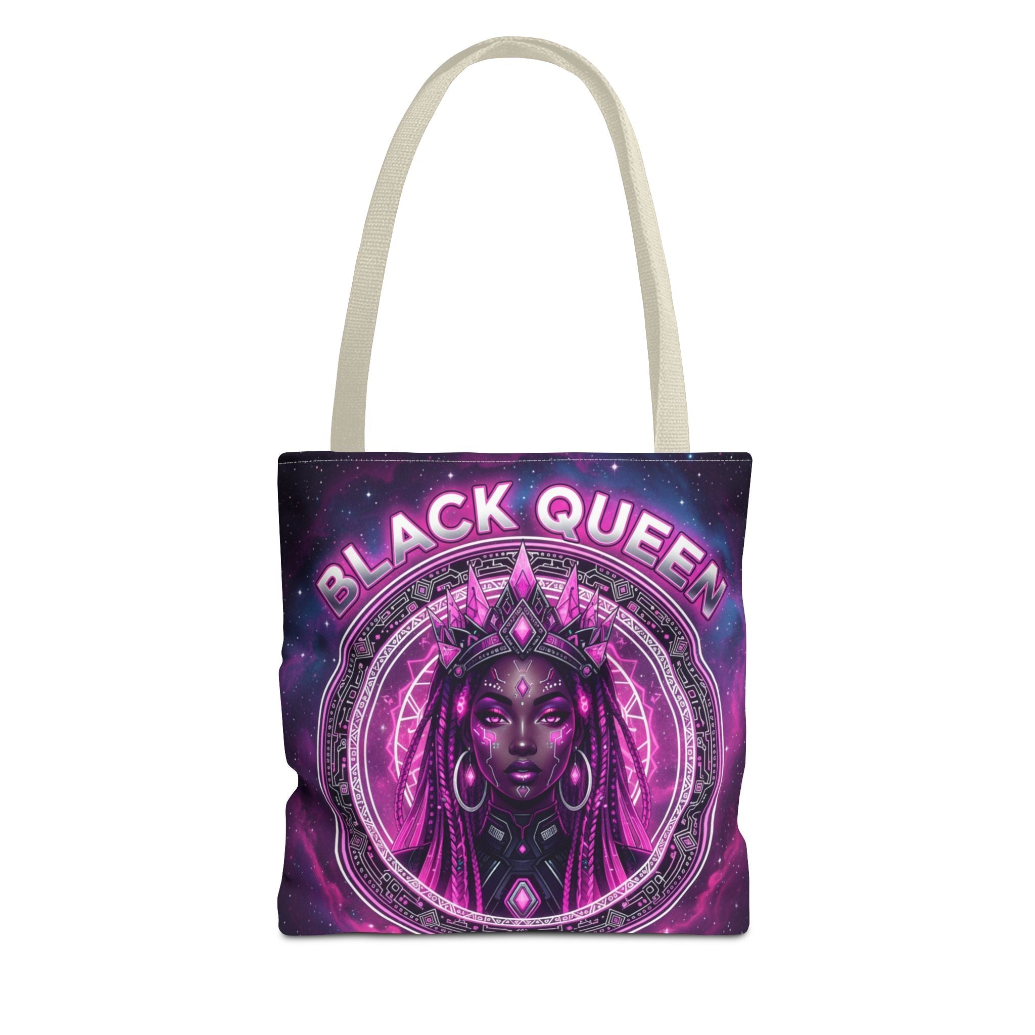 Black Queen Art Tote Bag — Afrocentric Cosmic Portrait Tote🎁🎁