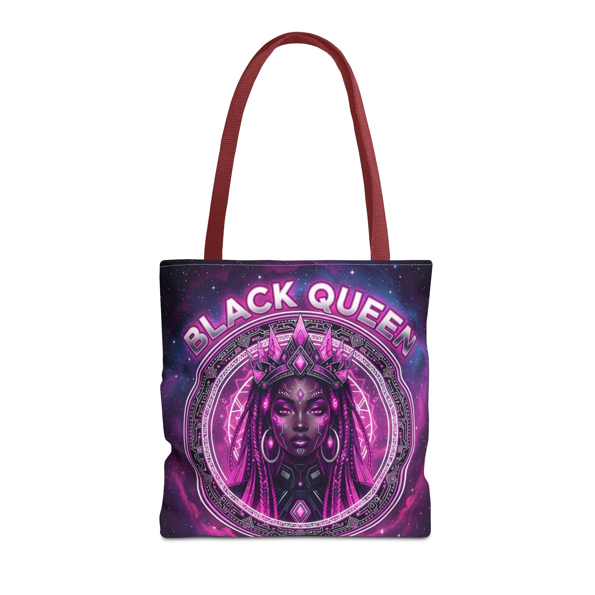 Black Queen Art Tote Bag — Afrocentric Cosmic Portrait Tote🎁🎁