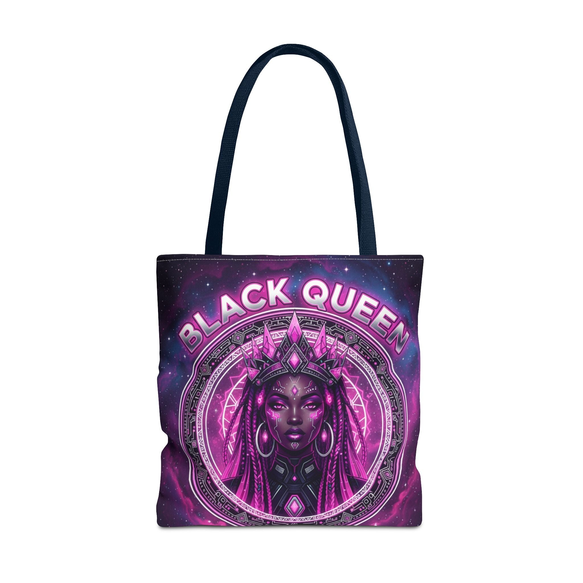 Black Queen Art Tote Bag — Afrocentric Cosmic Portrait Tote🎁🎁