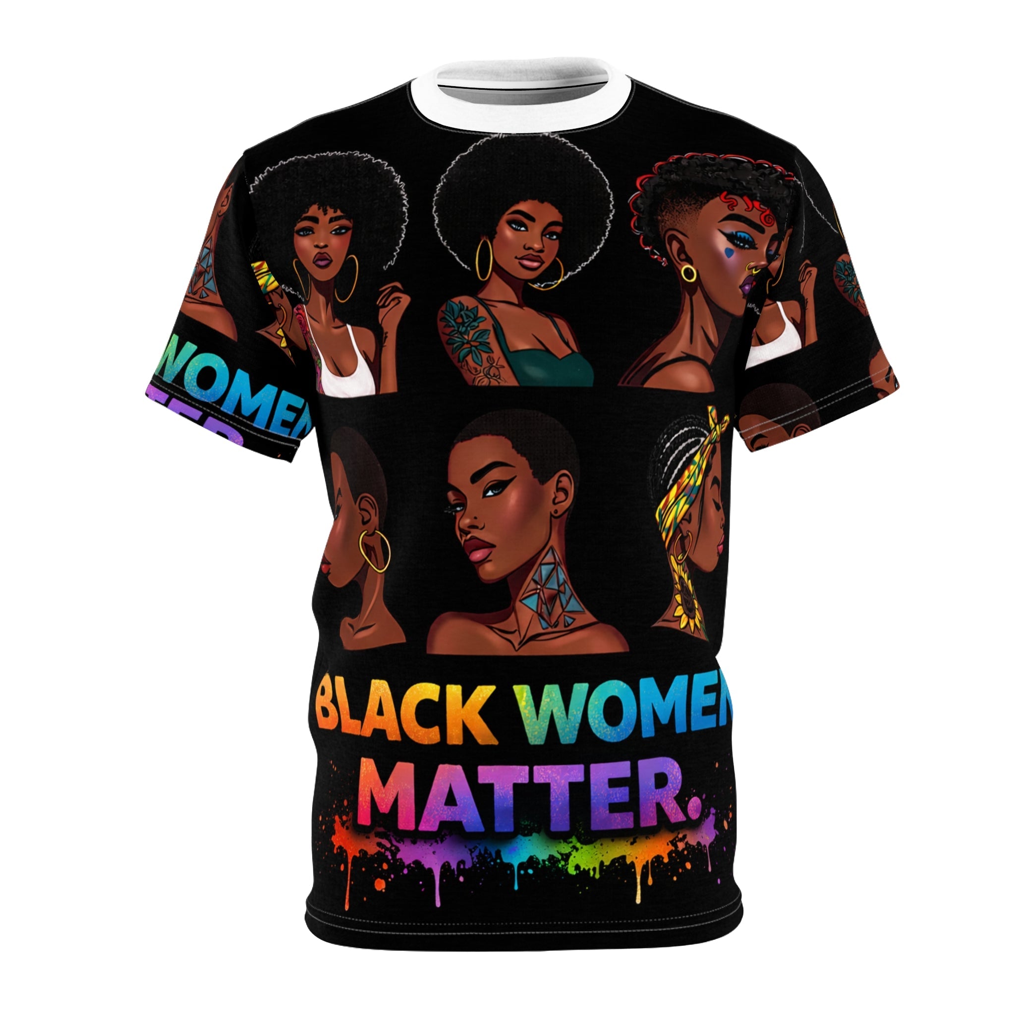 Black Women Matter T-Shirt – Afrocentric Pride All-Over Print Printify