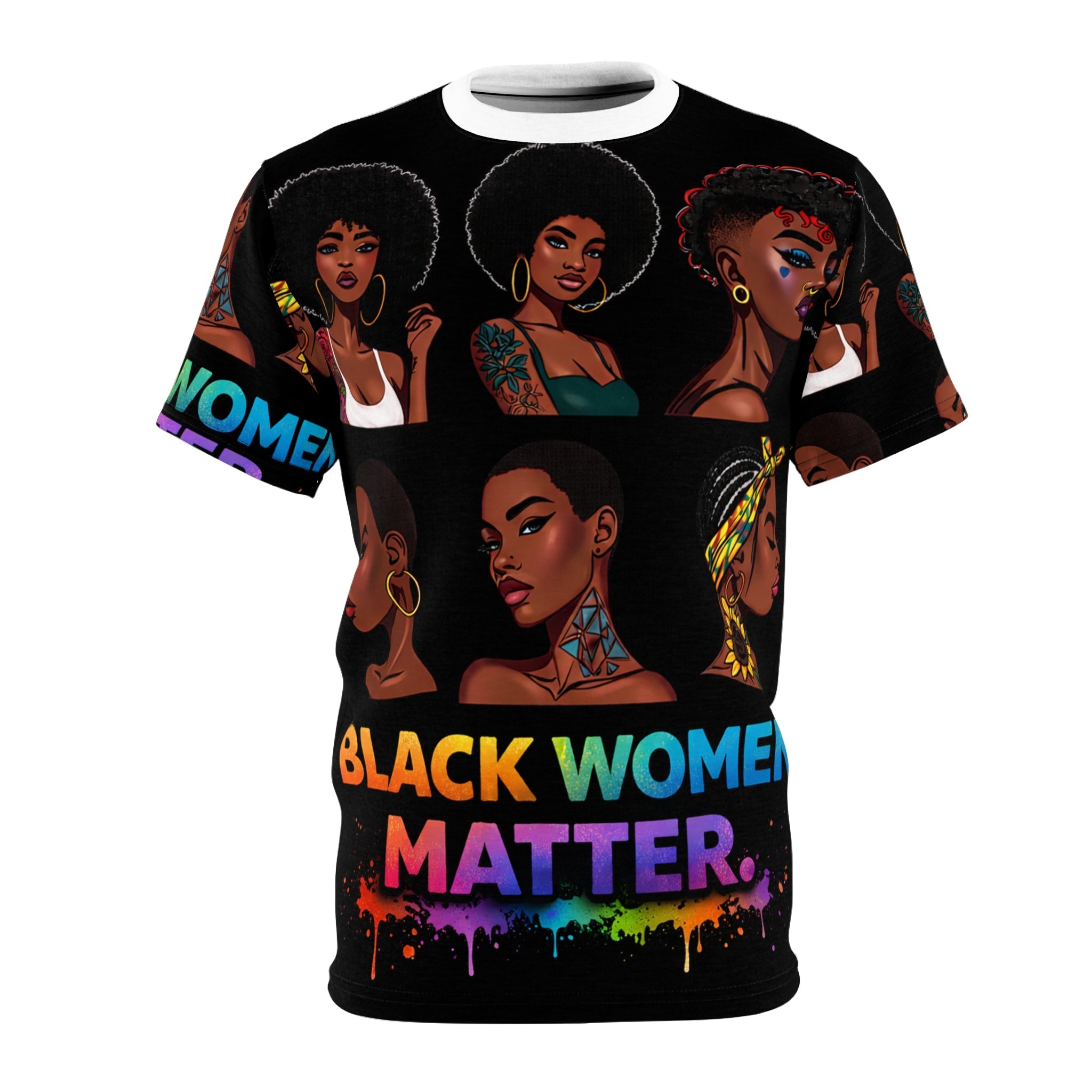 Black Women Matter T-Shirt – Afrocentric Pride All-Over Print Printify