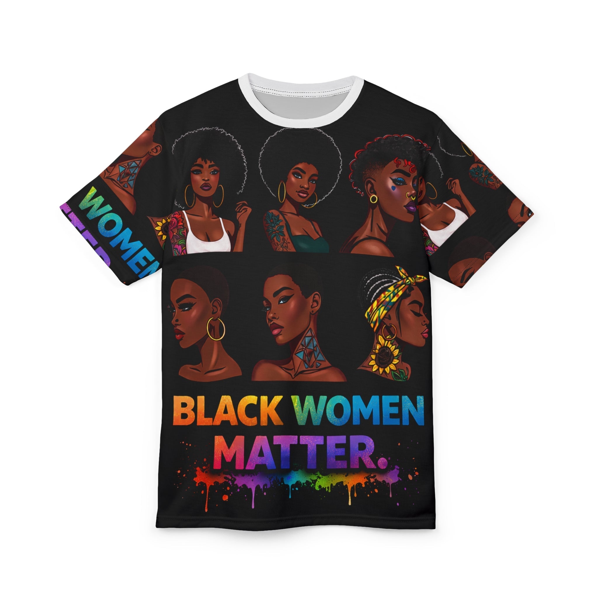 Black Women Matter T-Shirt – Afrocentric Pride All-Over Print Printify