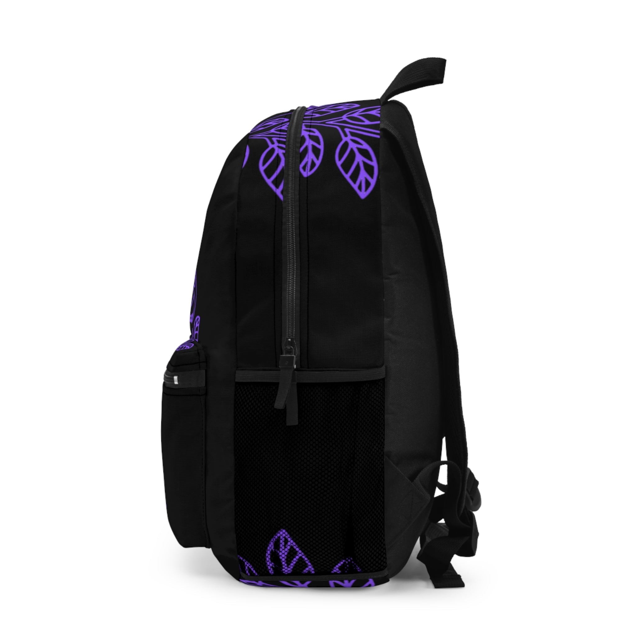 Boho Mushroom Backpack - Trendy Purple Floral Design, Perfect for School, Travel, Festivals, Nature Lovers, Eco-Friendly Printify