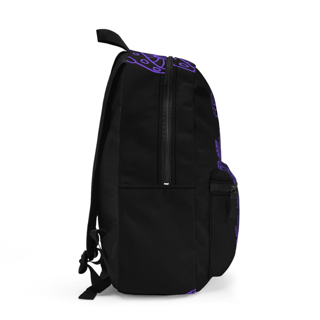 Boho Mushroom Backpack - Trendy Purple Floral Design, Perfect for School, Travel, Festivals, Nature Lovers, Eco-Friendly Printify