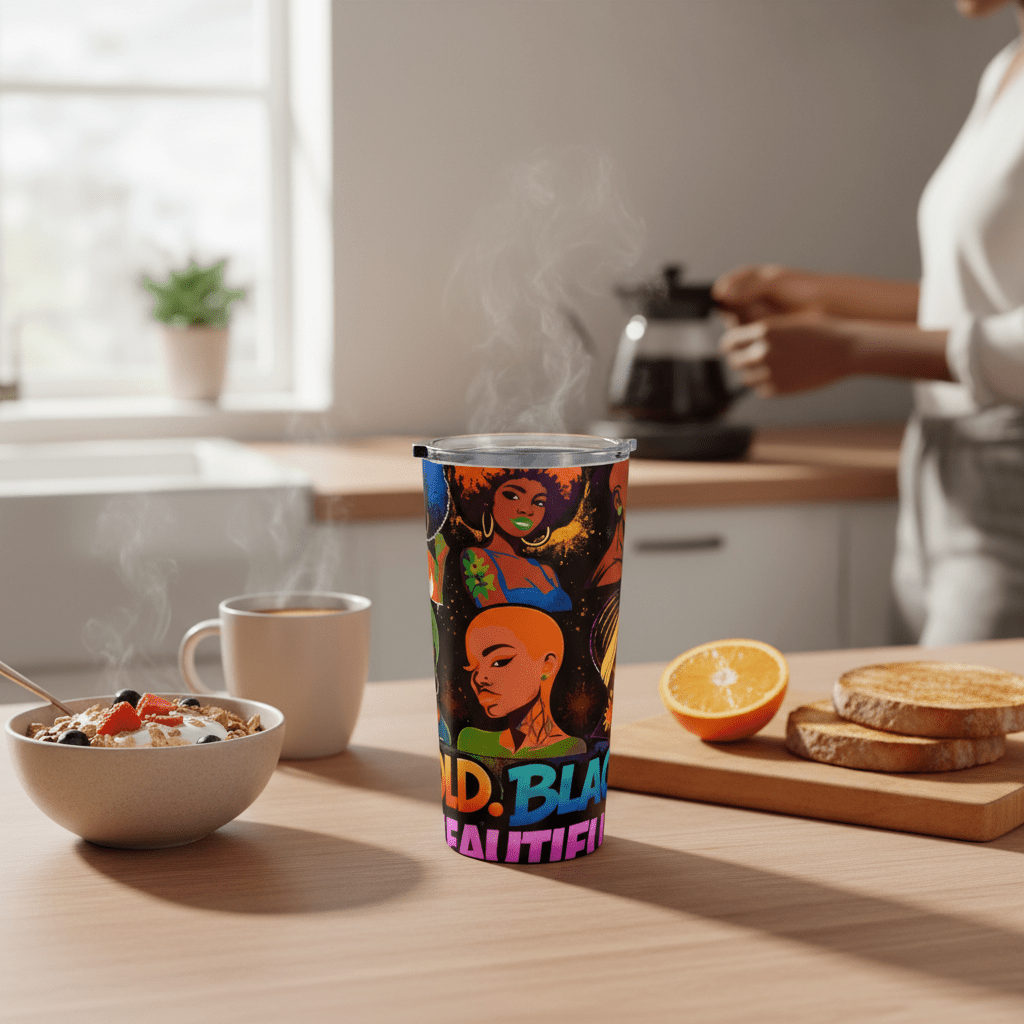Bold Black Beautiful Tumbler Kitchen Morning Routine Lifestyle