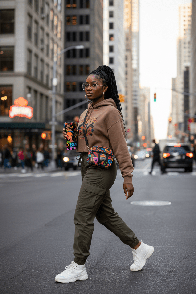 Bold Black Beautiful Tumbler On-the-Go Street Lifestyle