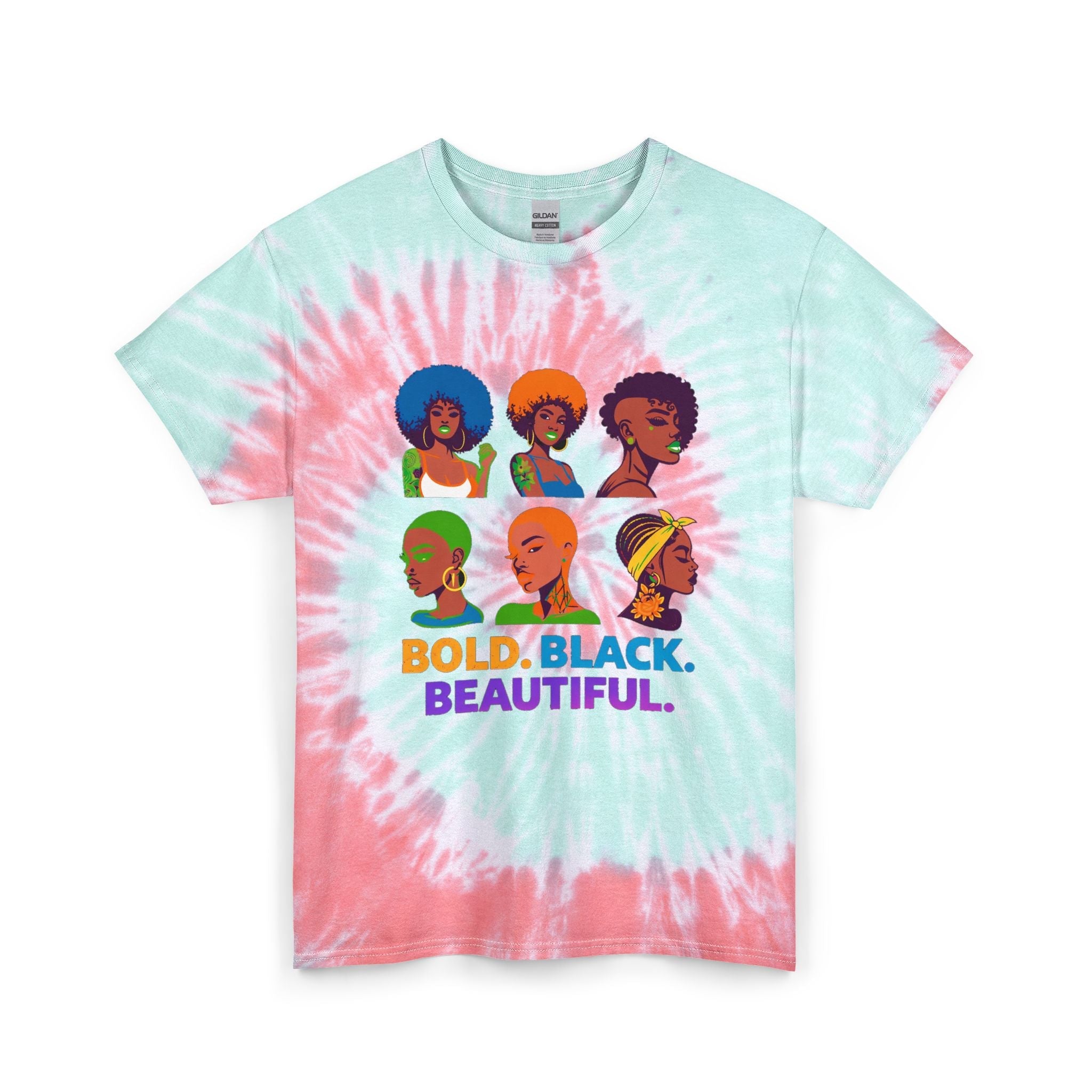 Bold. Black. Beautiful. Tie-Dye Tee — Afrocentric Pride Graphic T-Shirt Printify
