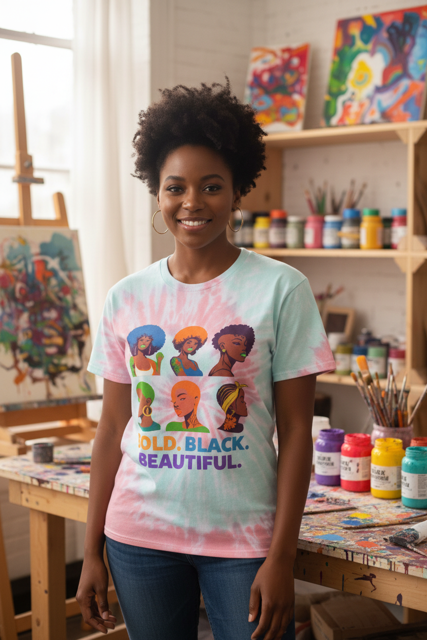 Bold Black Beautiful Tie-Dye Creative Artistic Lifestyle
