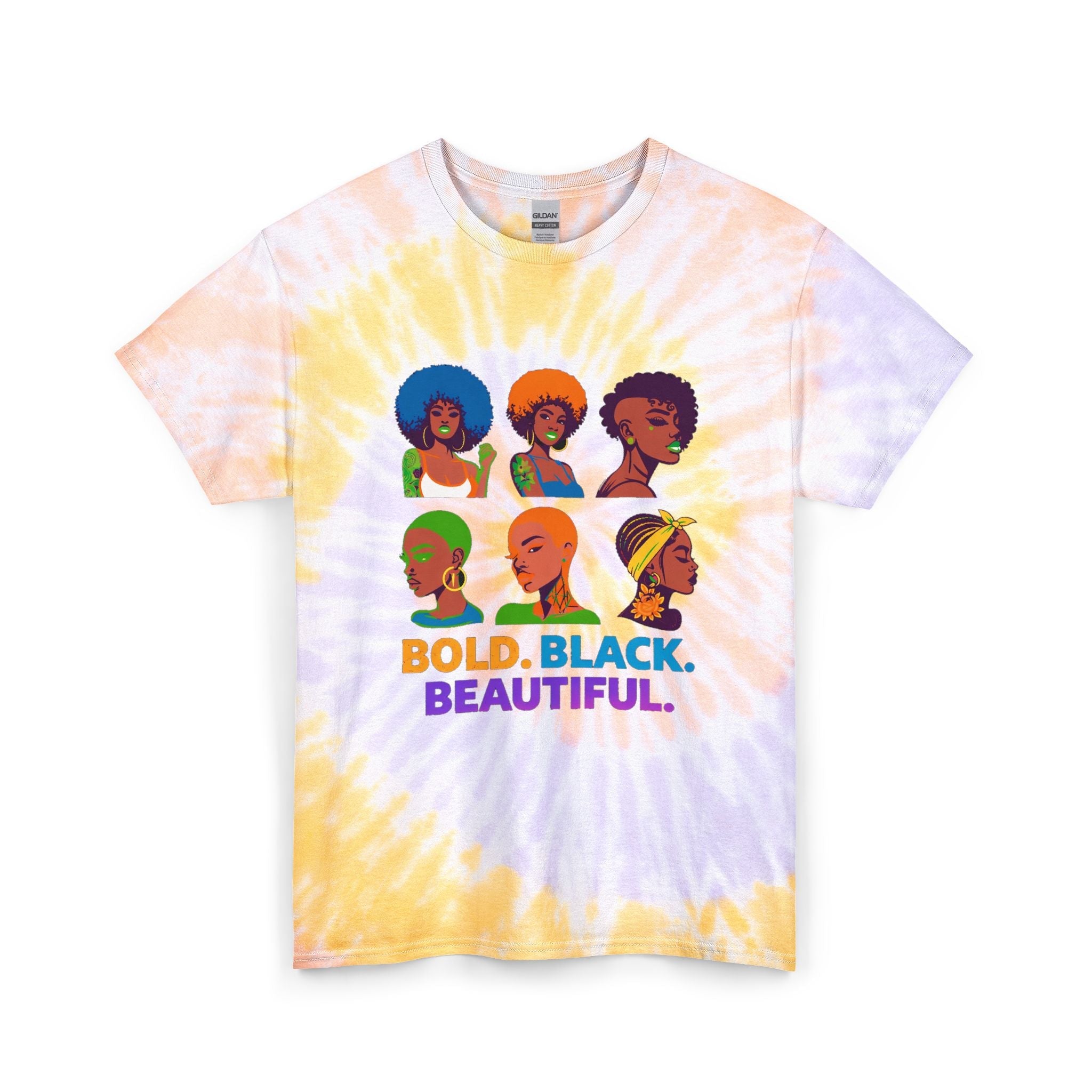 Bold. Black. Beautiful. Tie-Dye Tee — Afrocentric Pride Graphic T-Shirt Printify