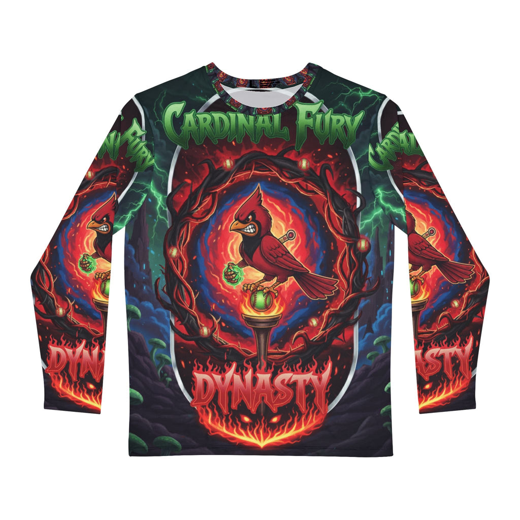 Cardinal Fury Long Sleeve Shirt - Vibrant Graphic Tee for Nature Lovers, Vintage Style, Perfect Gift for Birthdays and Celebrations👻 Printify