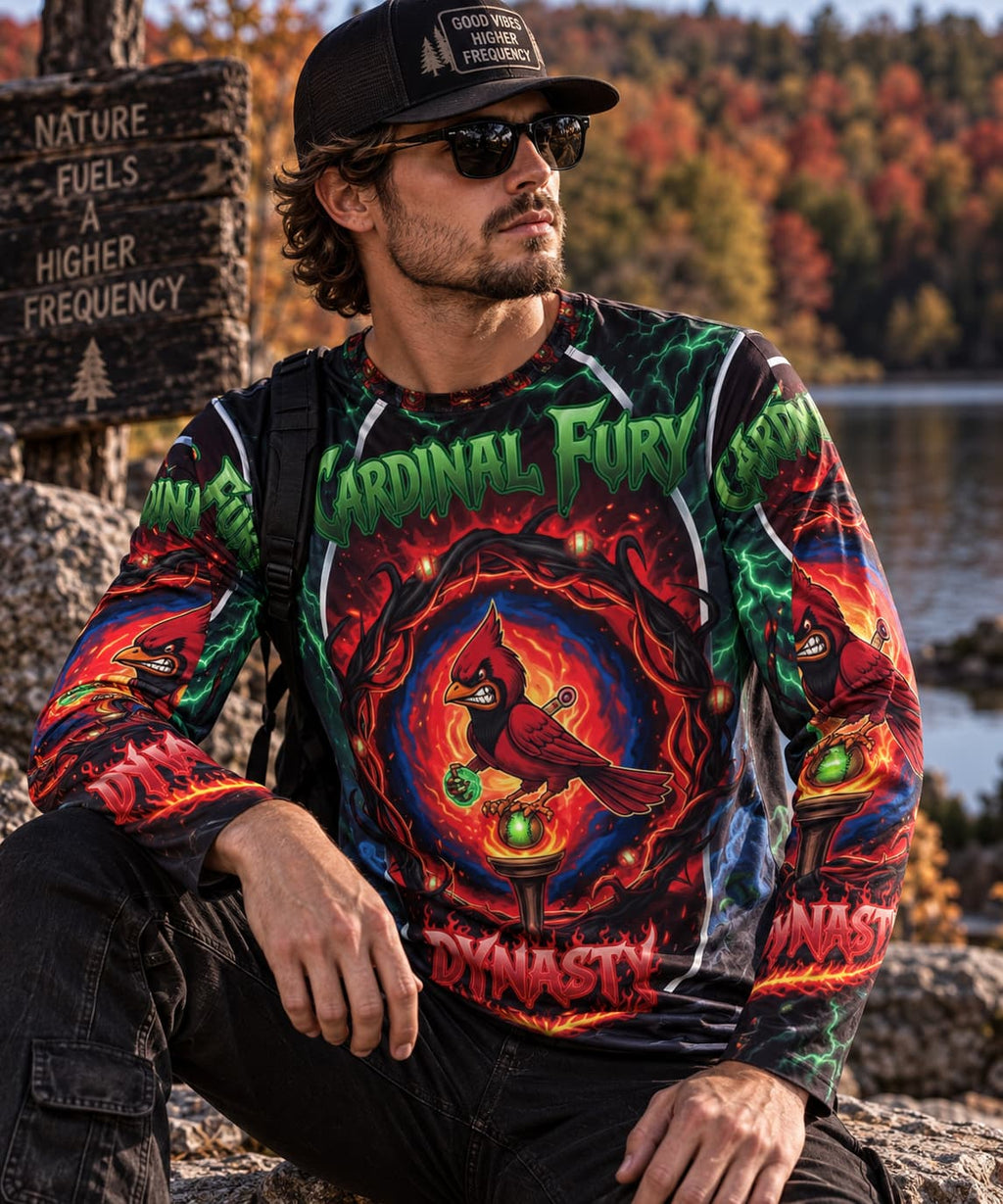 Cardinal Fury Long Sleeve | Dark Nature Graphic Shirt