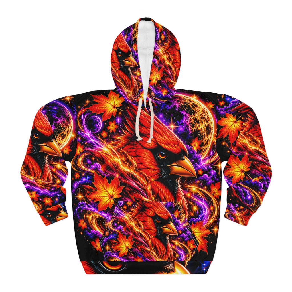Cardinal Galaxy Hoodie | Cosmic Autumn Bird Pullover