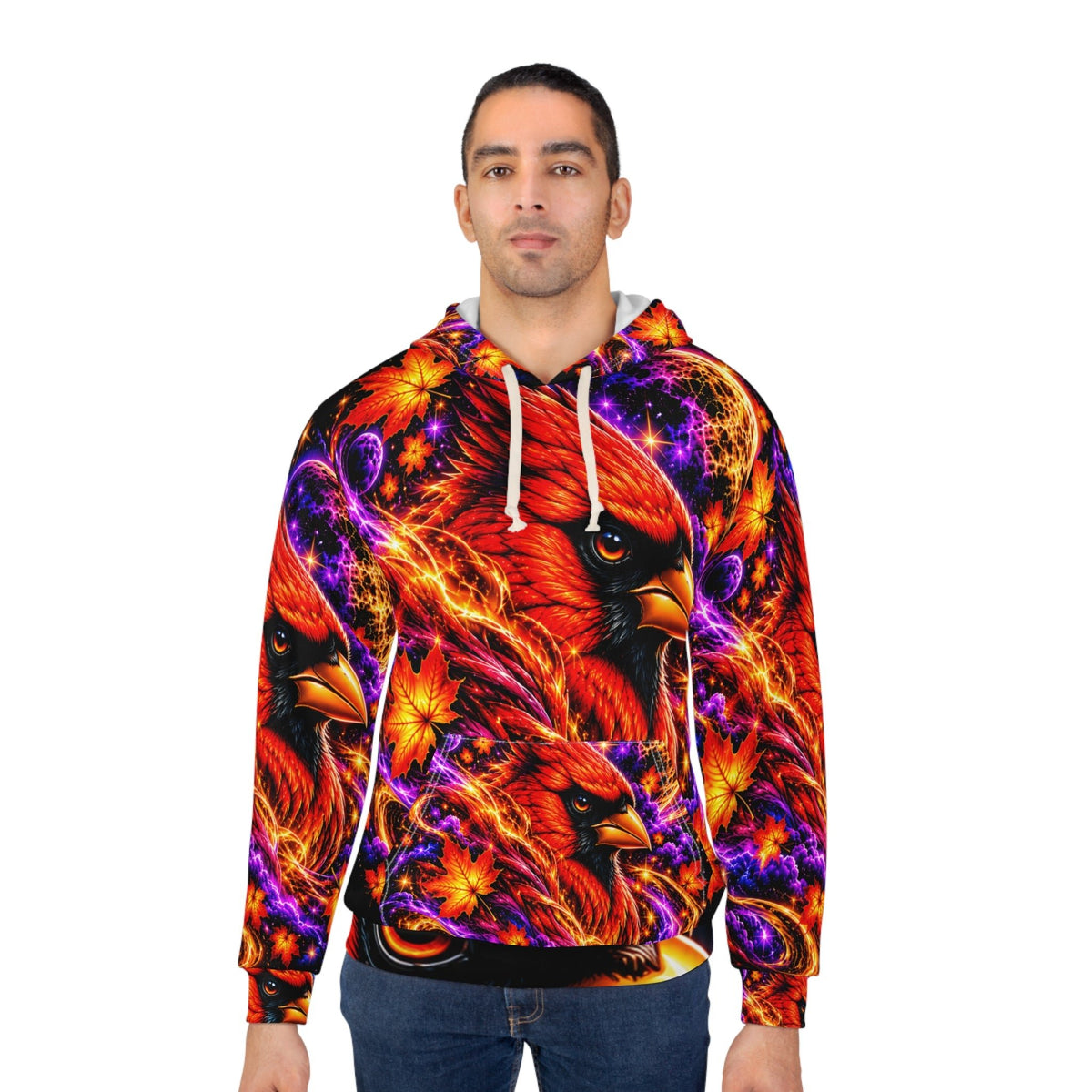 Cardinal Galaxy Hoodie | Cosmic Autumn Bird Pullover