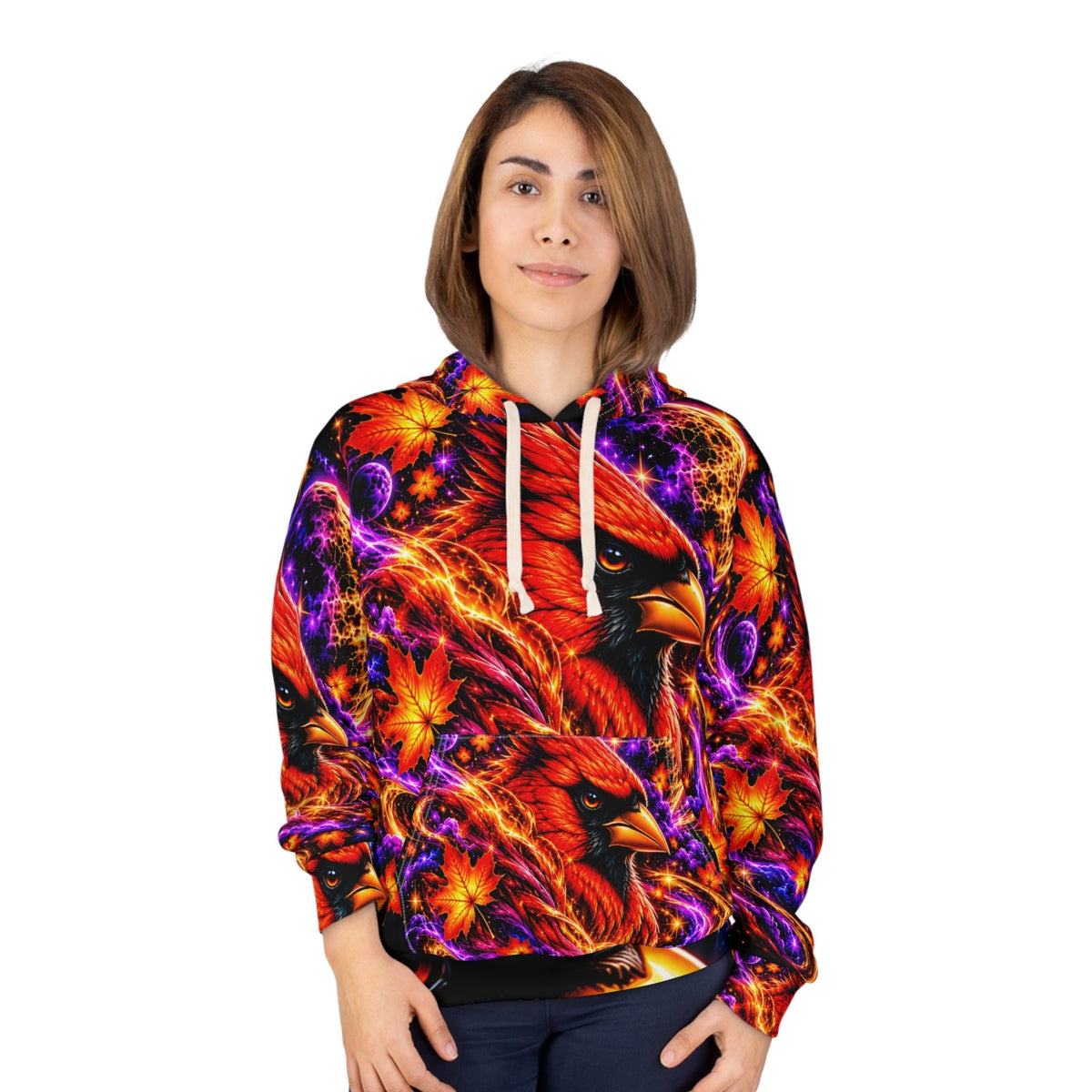Cardinal Galaxy Hoodie | Cosmic Autumn Bird Pullover
