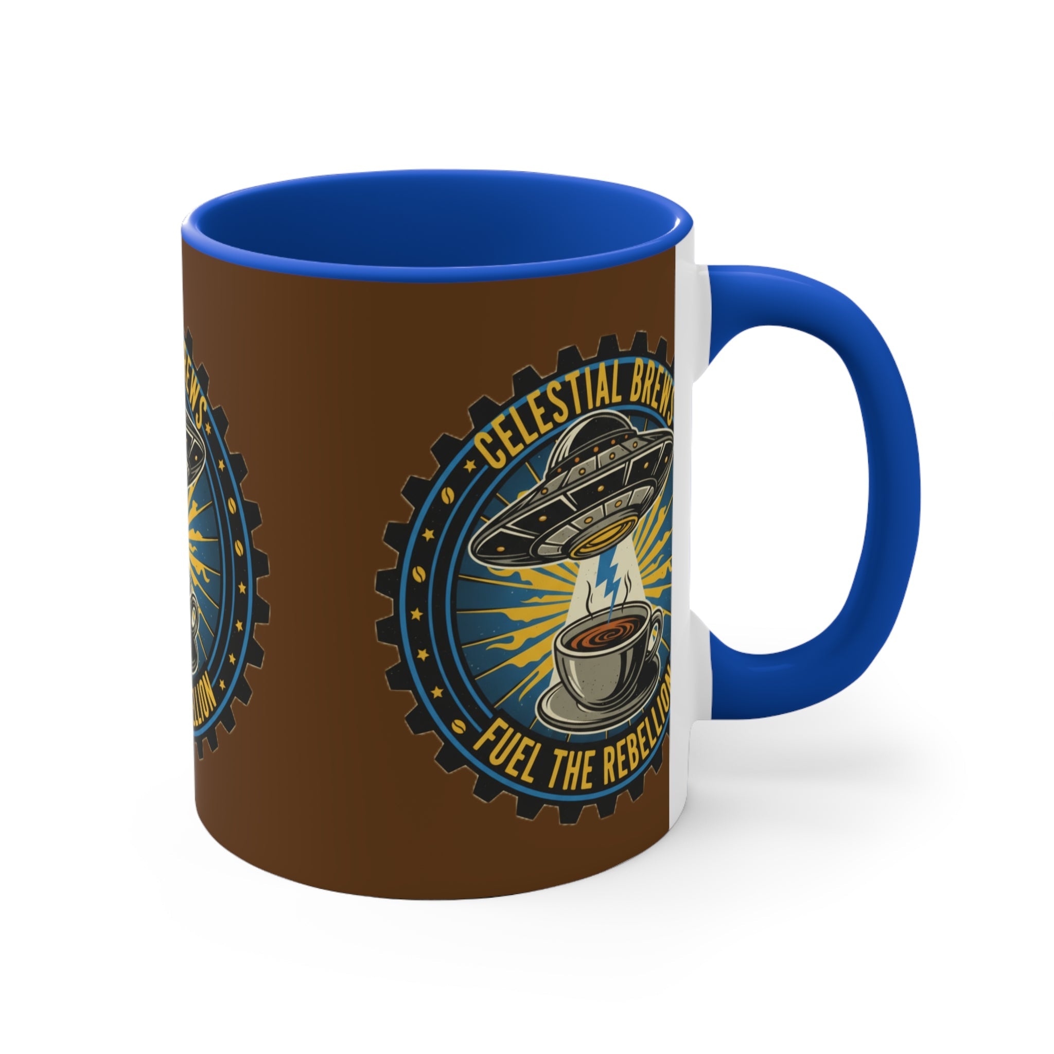 Cosmic Grind Coffee Mug — “Fuel the Rebellion” Retro Sci-Fi Mug Printify