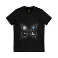 Celestial Butterfly V-Neck Tee | Nature Lover Gift, Boho Shirt, Astrology Tee, Spiritual Fashion, Everyday Wear