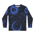 Celestial Cosmic Men's Long Sleeve Shirt - Blue Moon & Sun Design Printify