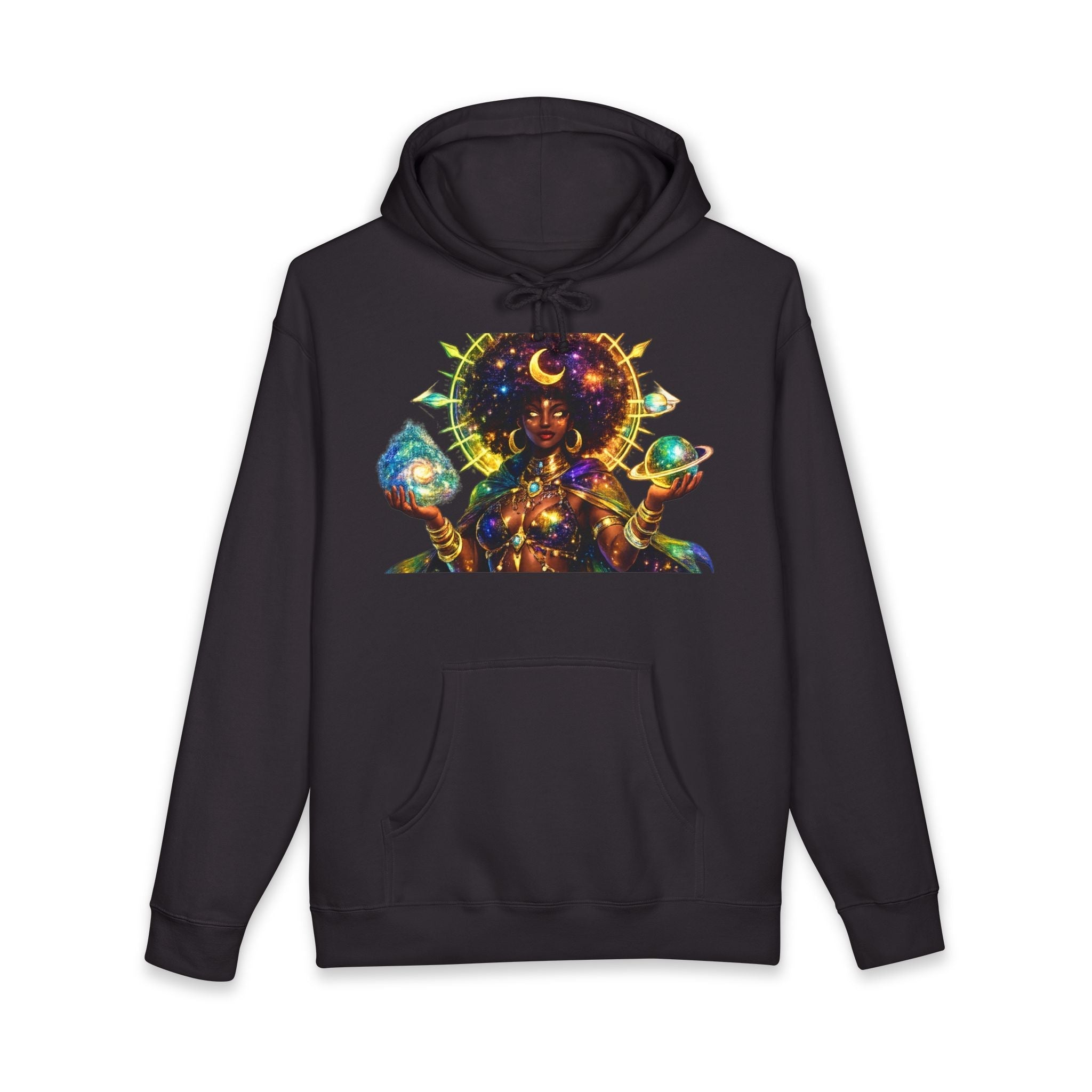 Celestial Goddess Hoodie – Afrocentric Cosmic Streetwear Hoodie Printify