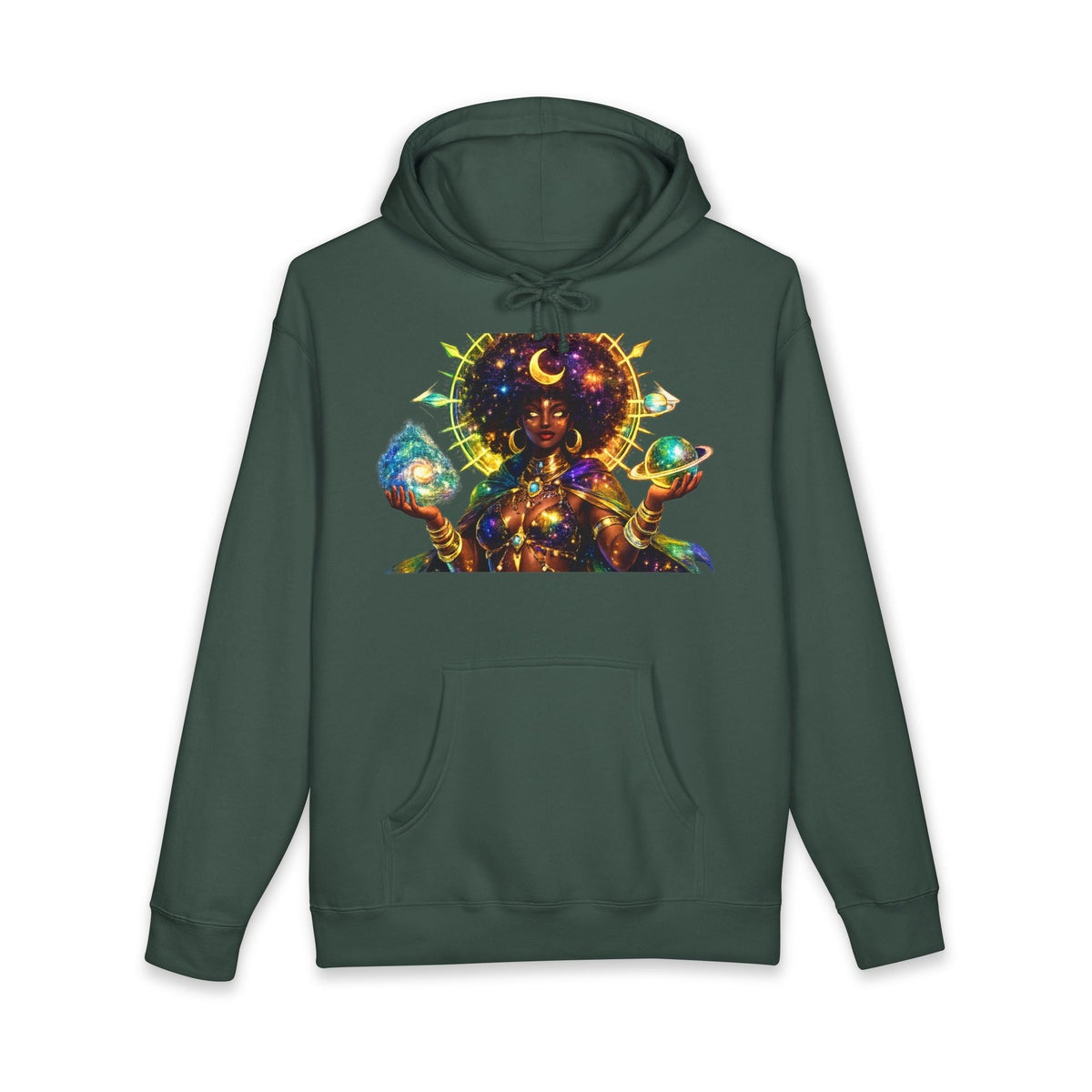 Celestial Goddess Hoodie – Afrocentric Cosmic Streetwear Hoodie Printify
