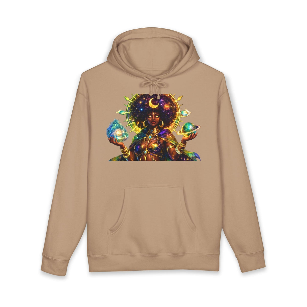 Celestial Goddess Hoodie – Afrocentric Cosmic Streetwear Hoodie Printify