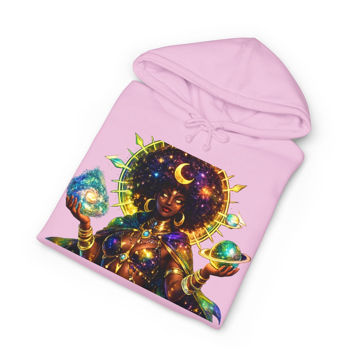 Celestial Goddess Hoodie – Afrocentric Cosmic Streetwear Hoodie Printify