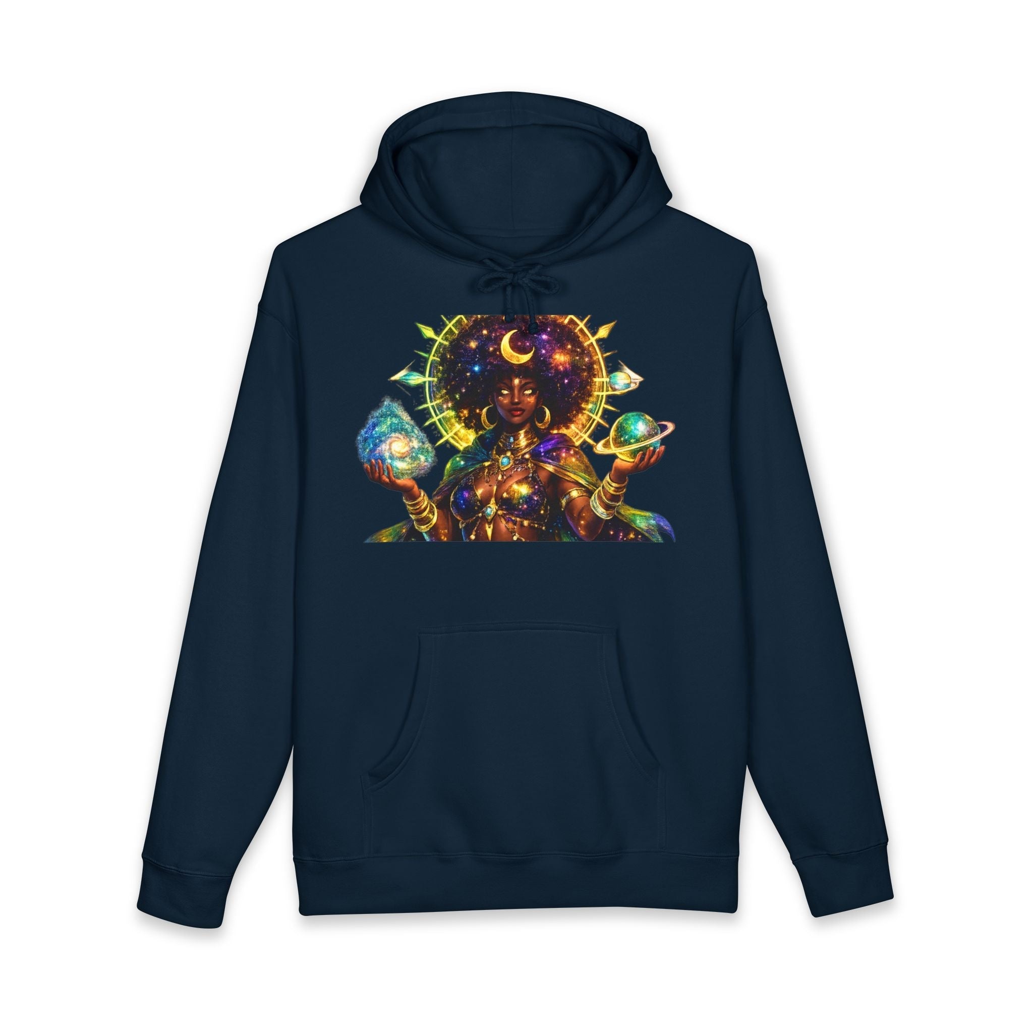 Celestial Goddess Hoodie – Afrocentric Cosmic Streetwear Hoodie Printify