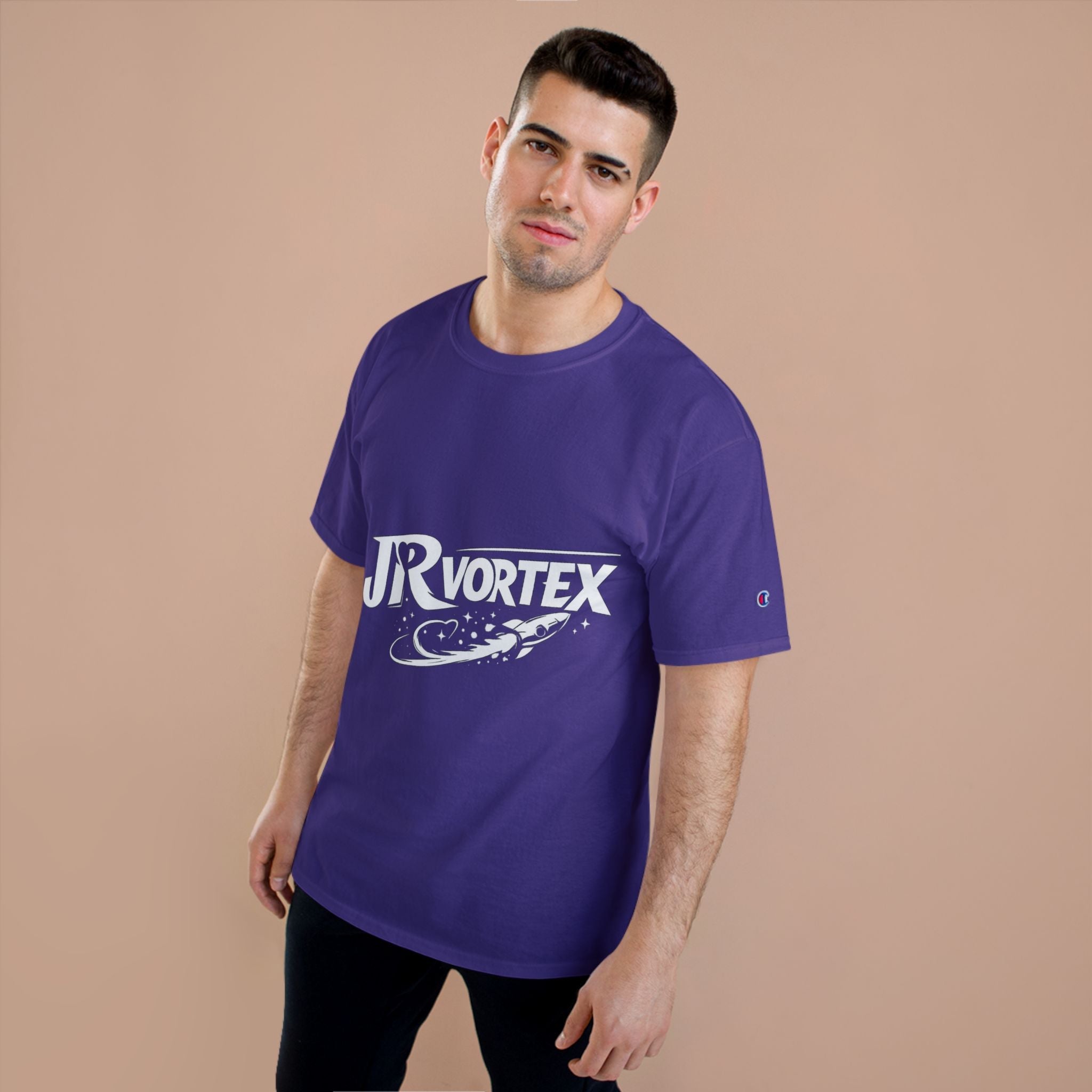 Champion T-Shirt — JR Vortex Retro Sports Logo Tee Printify