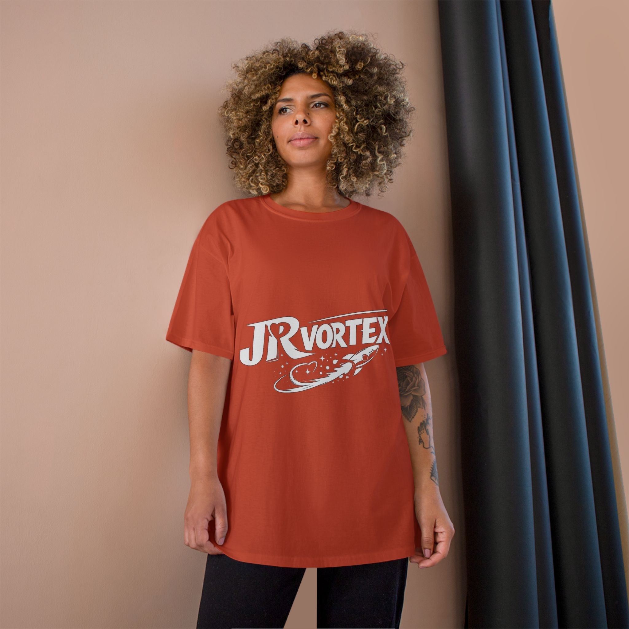Champion T-Shirt — JR Vortex Retro Sports Logo Tee Printify