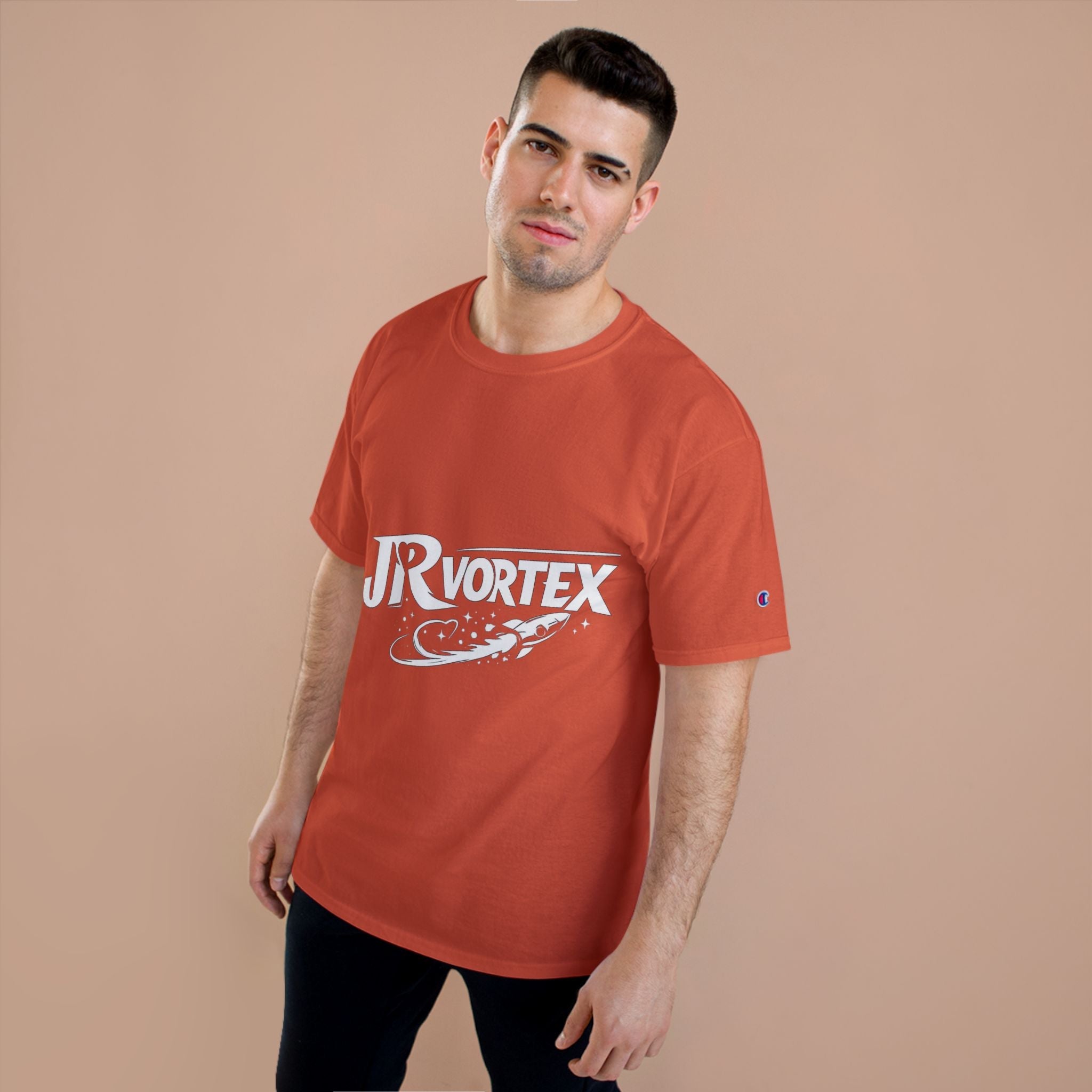 Champion T-Shirt — JR Vortex Retro Sports Logo Tee Printify