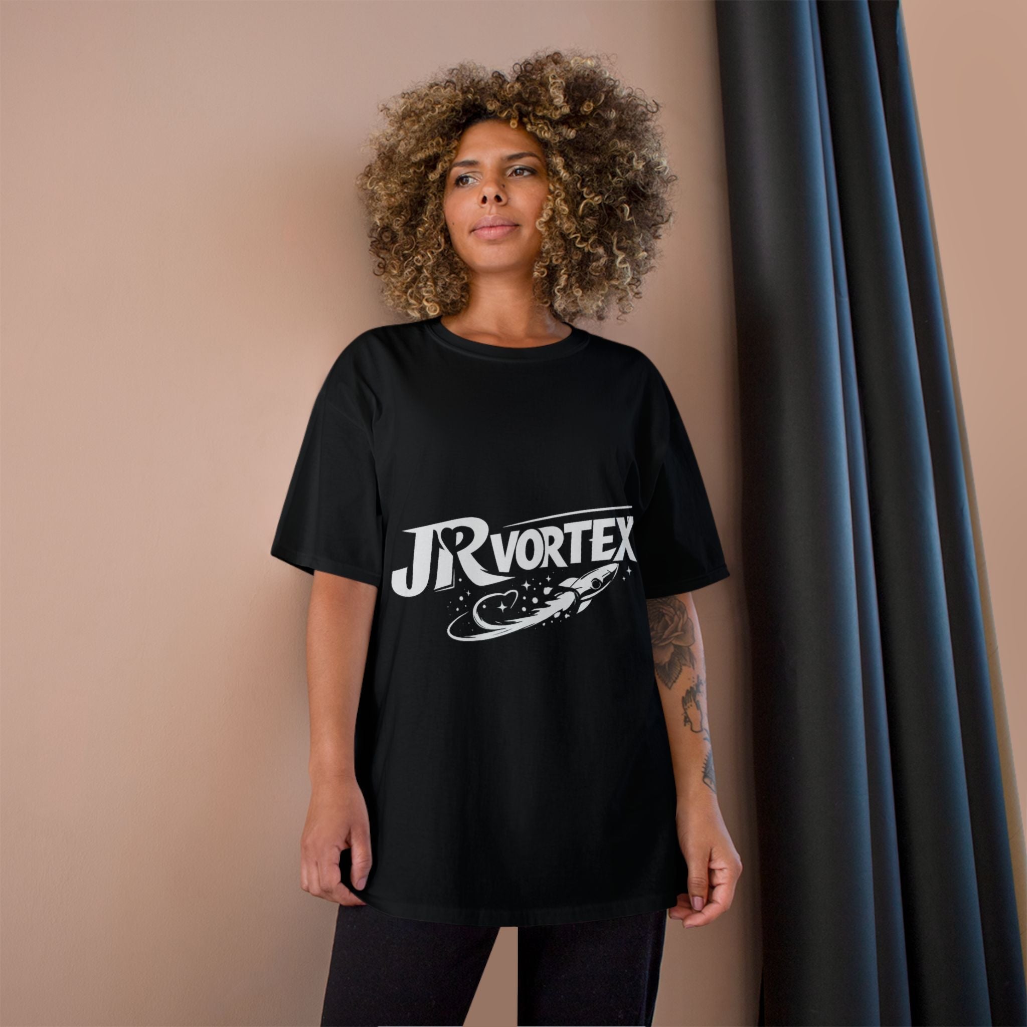 Champion T-Shirt — JR Vortex Retro Sports Logo Tee Printify